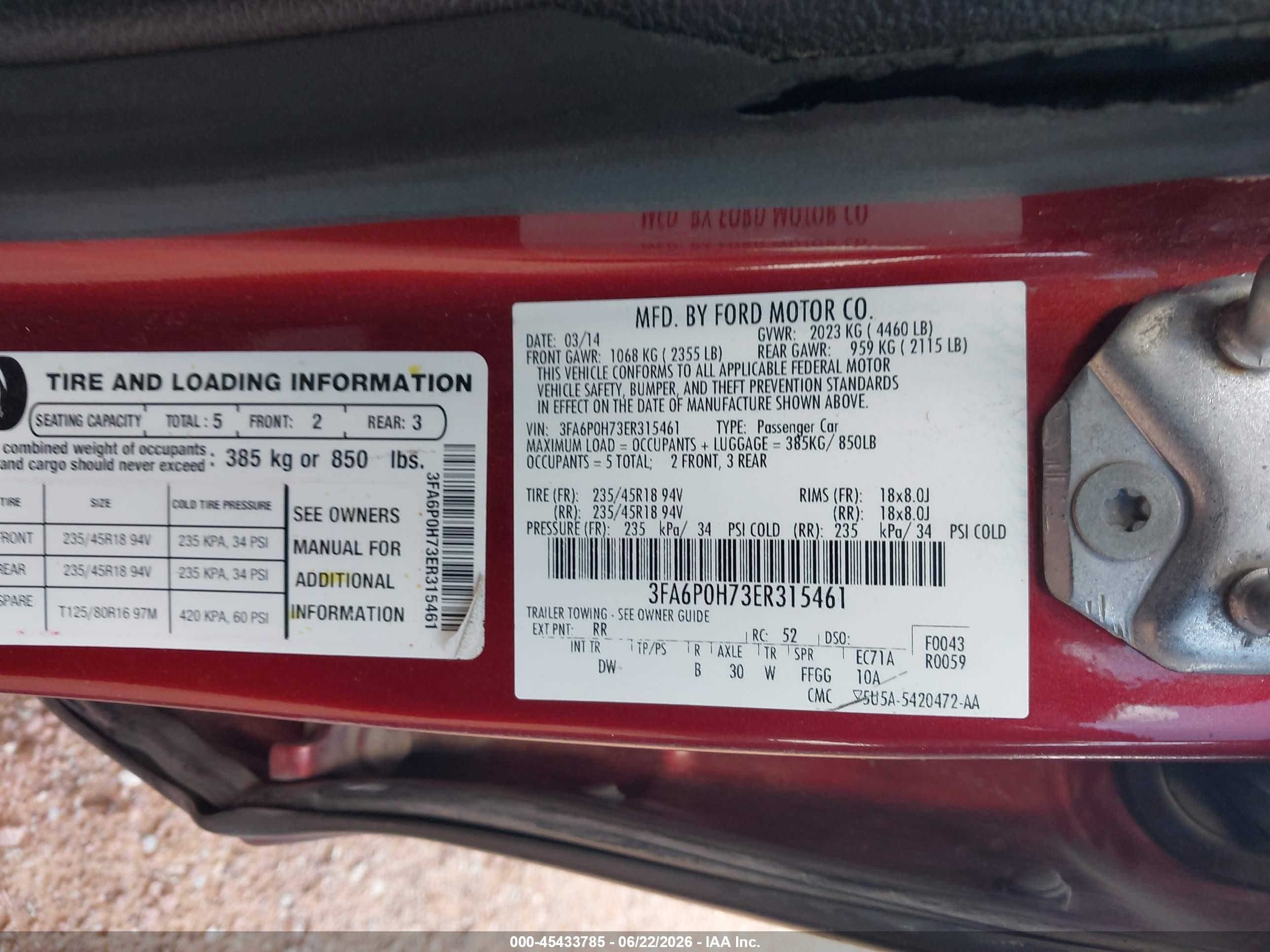2014 Ford Fusion Se Red vin: 3FA6P0H73ER315461
