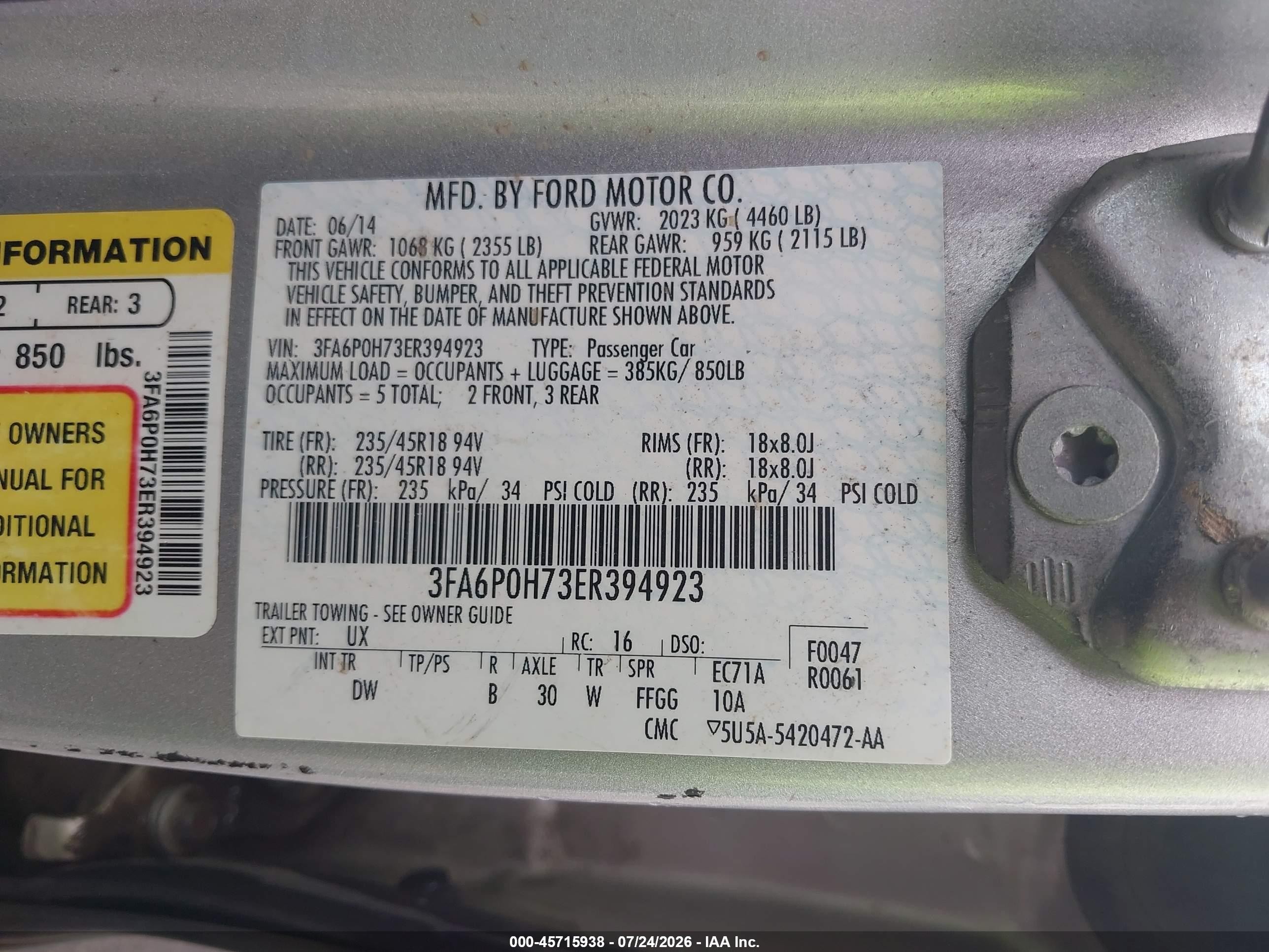 2014 Ford Fusion Se Серебряный vin: 3FA6P0H73ER394923
