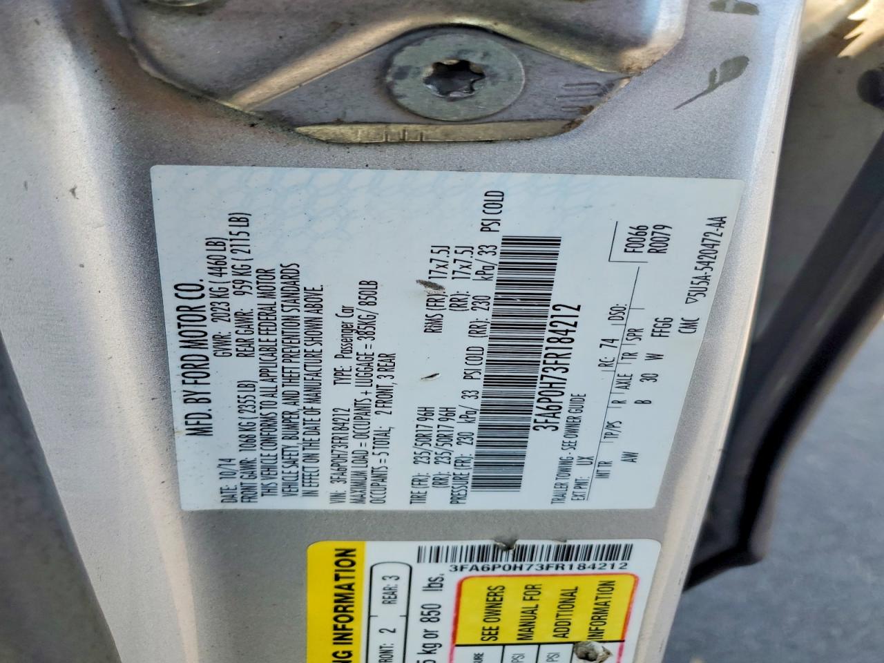 2015 Ford Fusion Se Silver vin: 3FA6P0H73FR184212