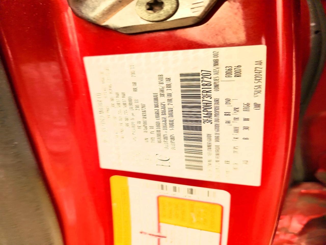 2015 Ford Fusion Se Red vin: 3FA6P0H73FR187207