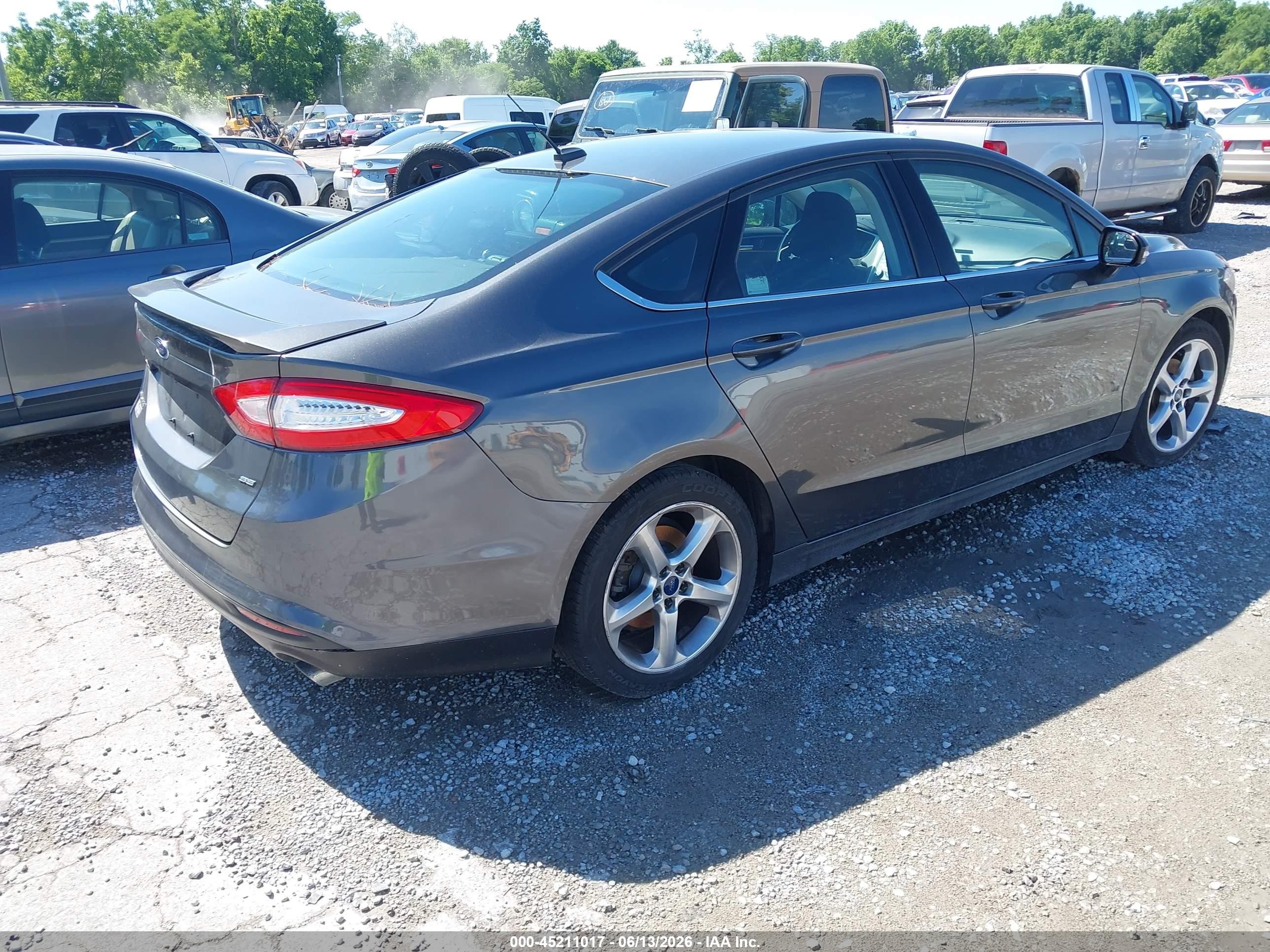 2015 Ford Fusion Se Gray vin: 3FA6P0H73FR190799