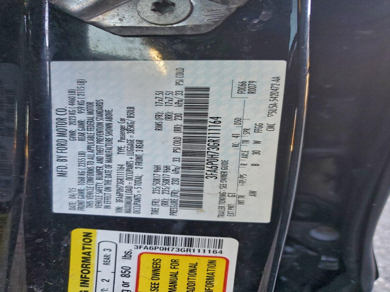2016 Ford Fusion Se Black vin: 3FA6P0H73GR111164