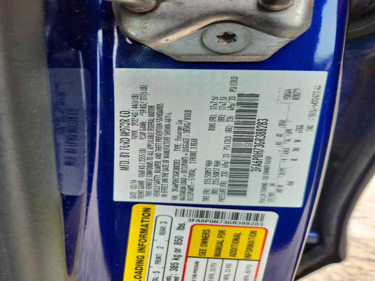 2016 Ford Fusion Se Синий vin: 3FA6P0H73GR388283