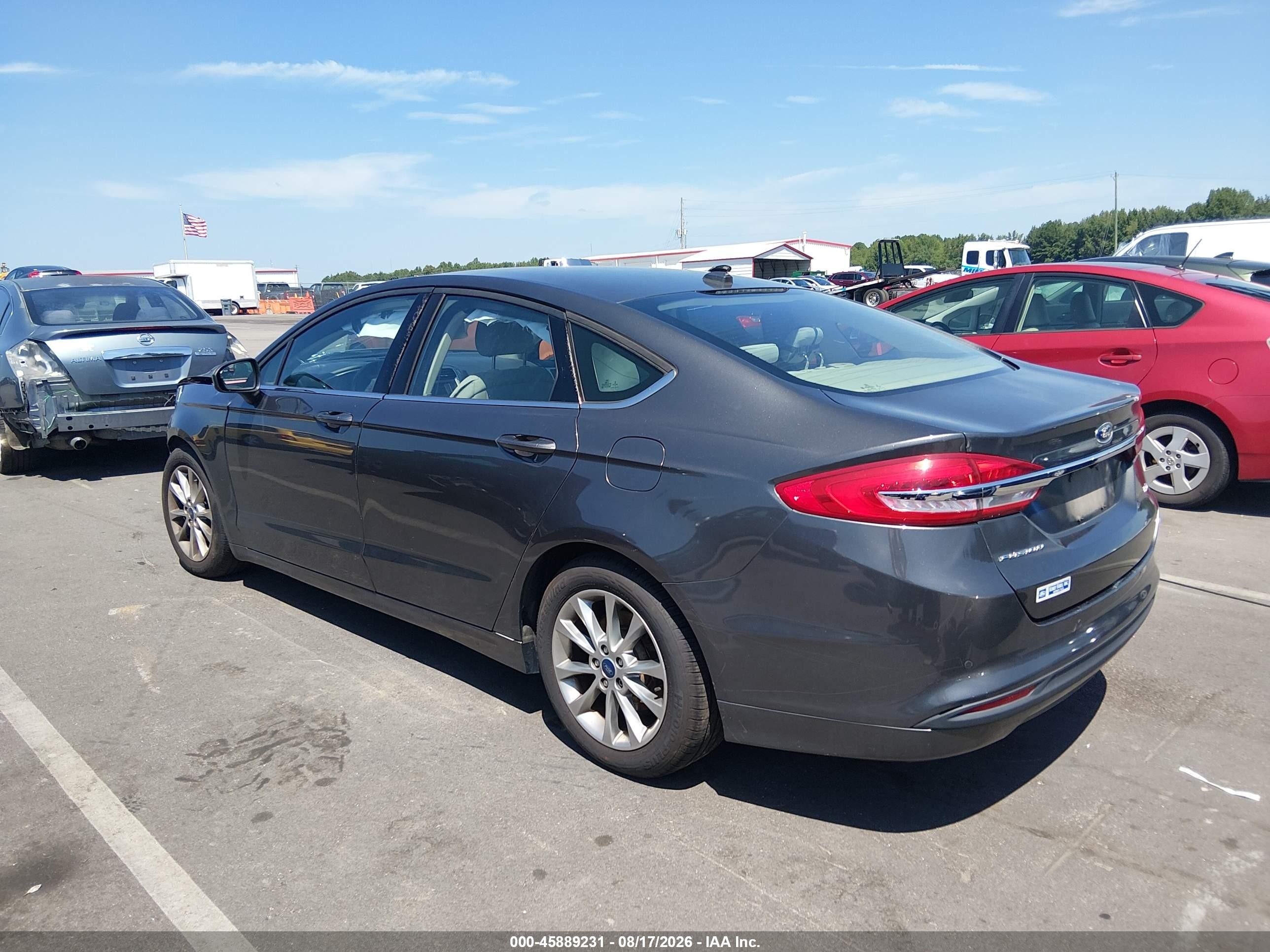 2017 Ford Fusion Se Gray vin: 3FA6P0H73HR237512