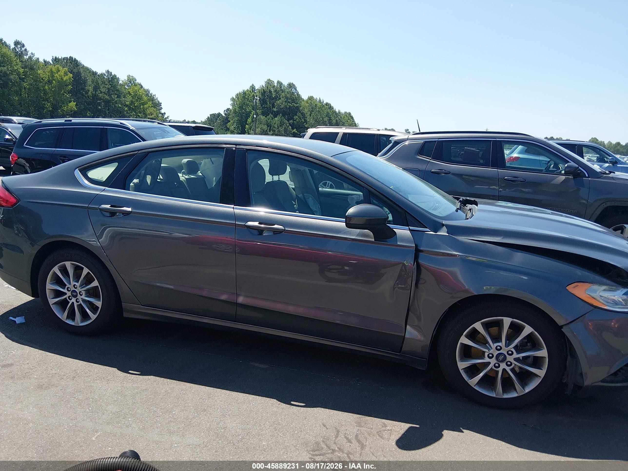 2017 Ford Fusion Se Gray vin: 3FA6P0H73HR237512