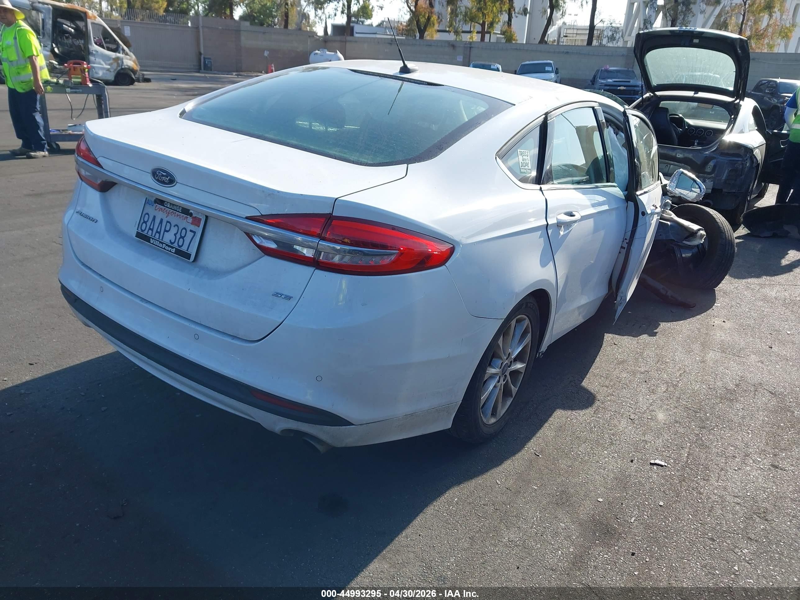 2017 Ford Fusion Se White vin: 3FA6P0H73HR398944