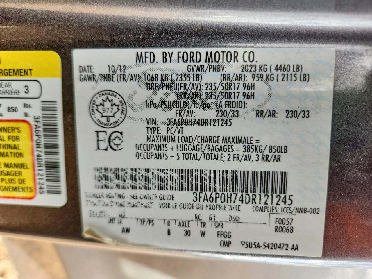 2013 Ford Fusion Se Gray vin: 3FA6P0H74DR121245