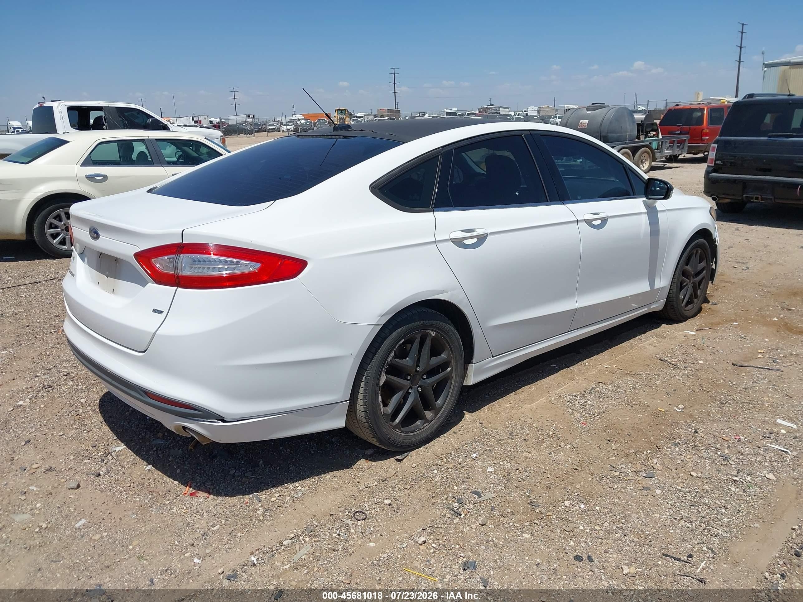 2013 Ford Fusion Se White vin: 3FA6P0H74DR170428