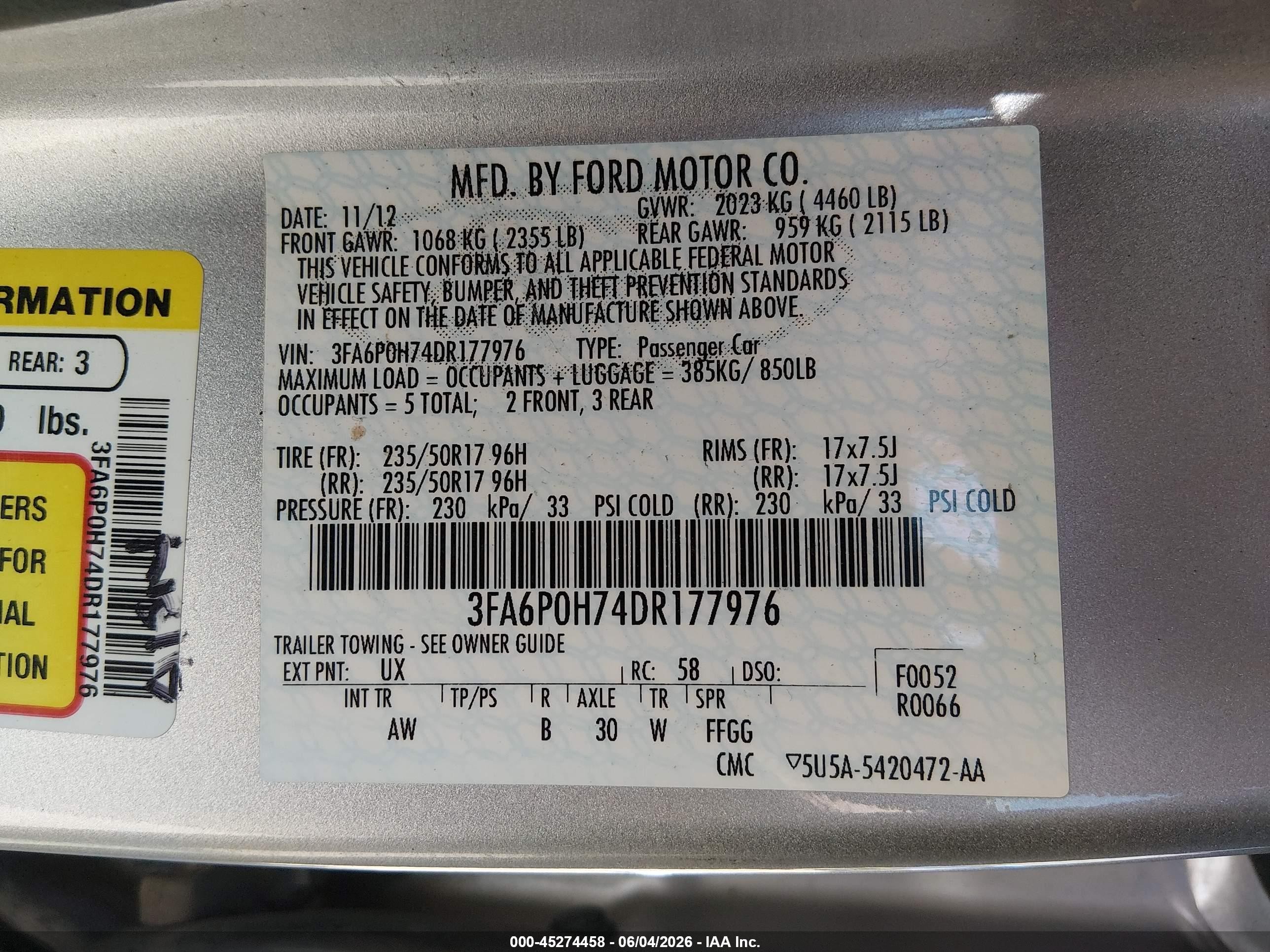 2013 Ford Fusion Se Silver vin: 3FA6P0H74DR177976