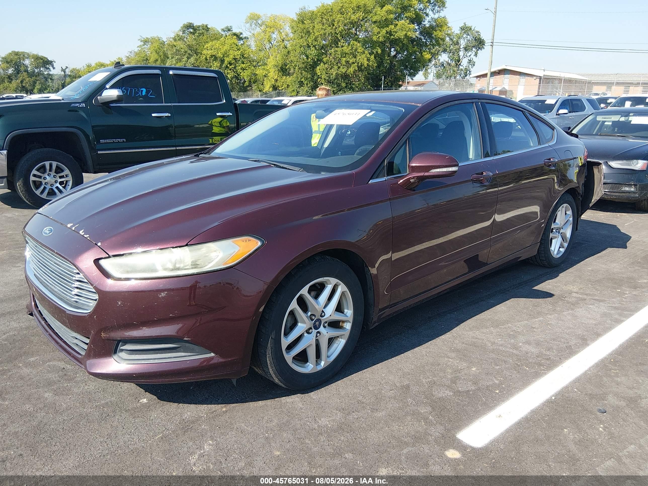 2013 Ford Fusion Se Maroon vin: 3FA6P0H74DR204772