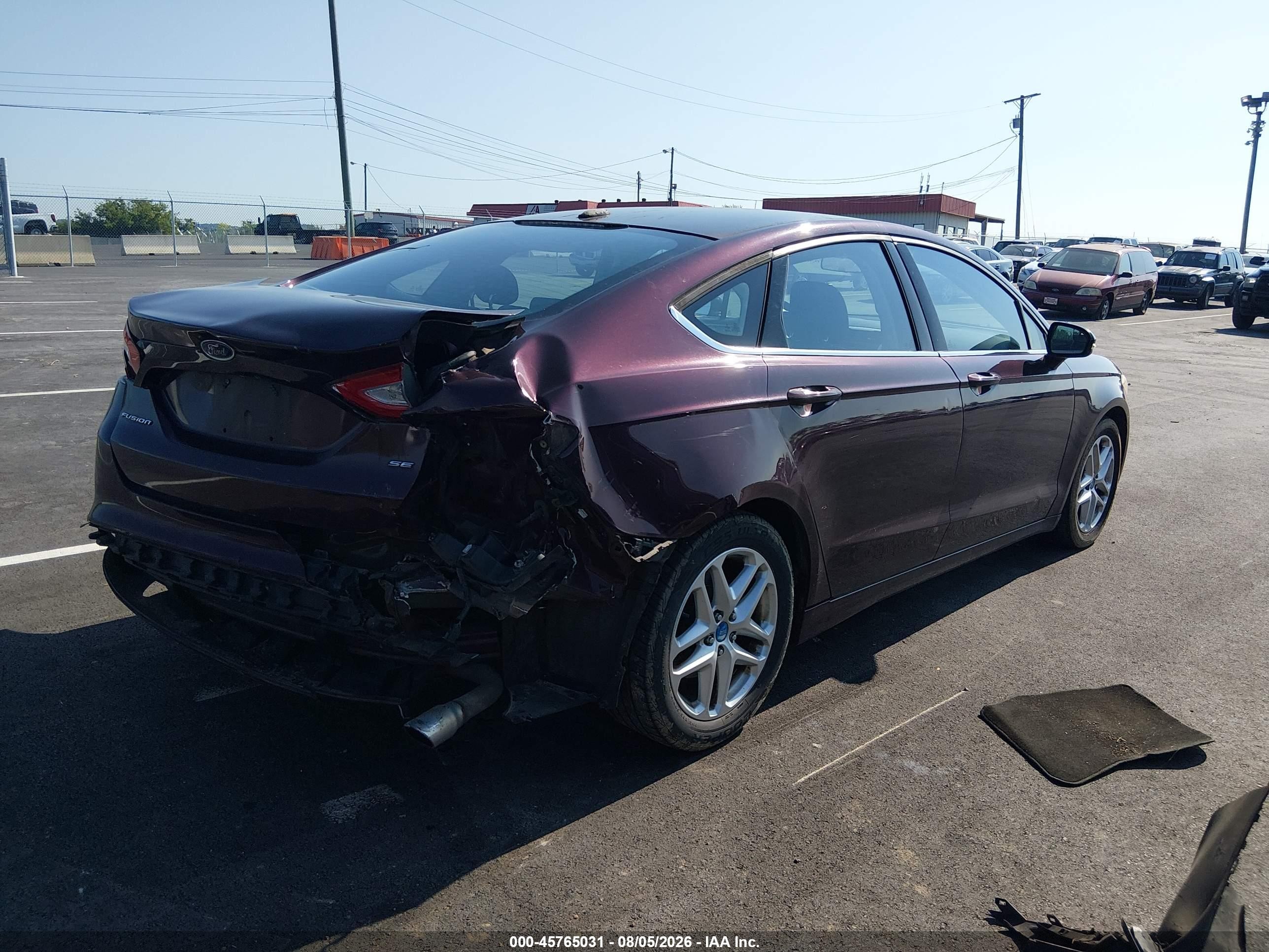 2013 Ford Fusion Se Maroon vin: 3FA6P0H74DR204772