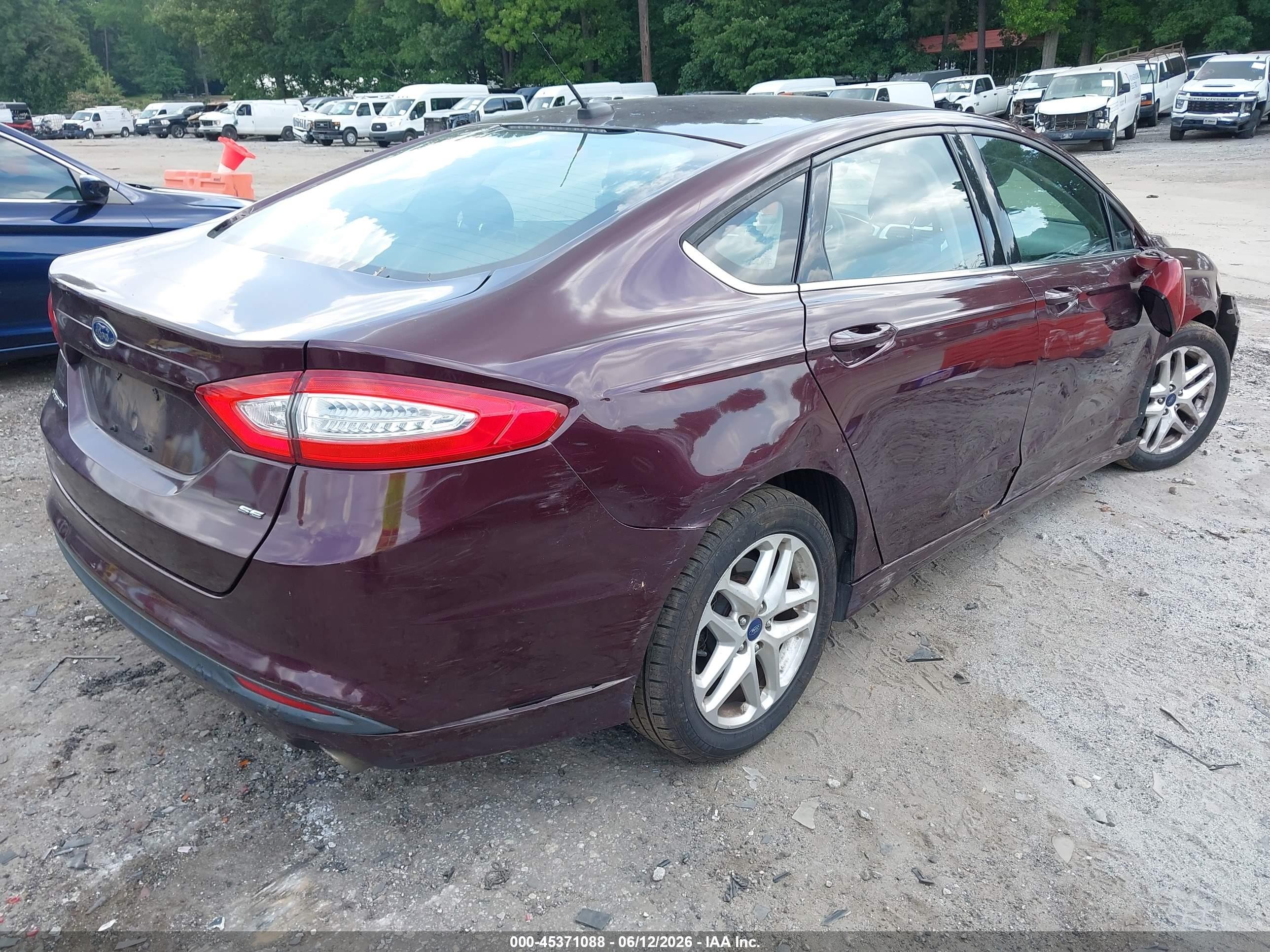 2013 Ford Fusion Se Бордовый vin: 3FA6P0H74DR230207