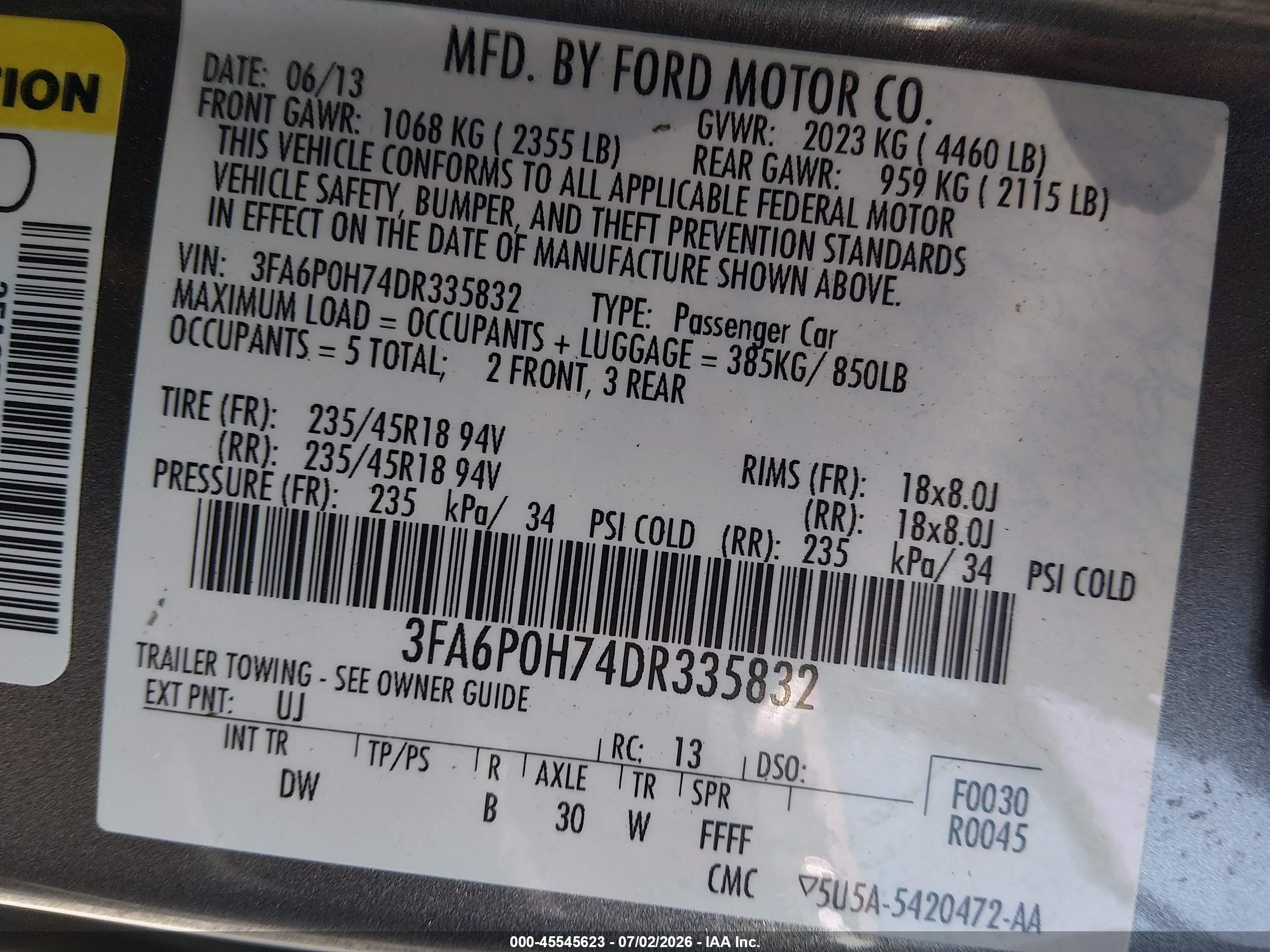 2013 Ford Fusion Se Gray vin: 3FA6P0H74DR335832