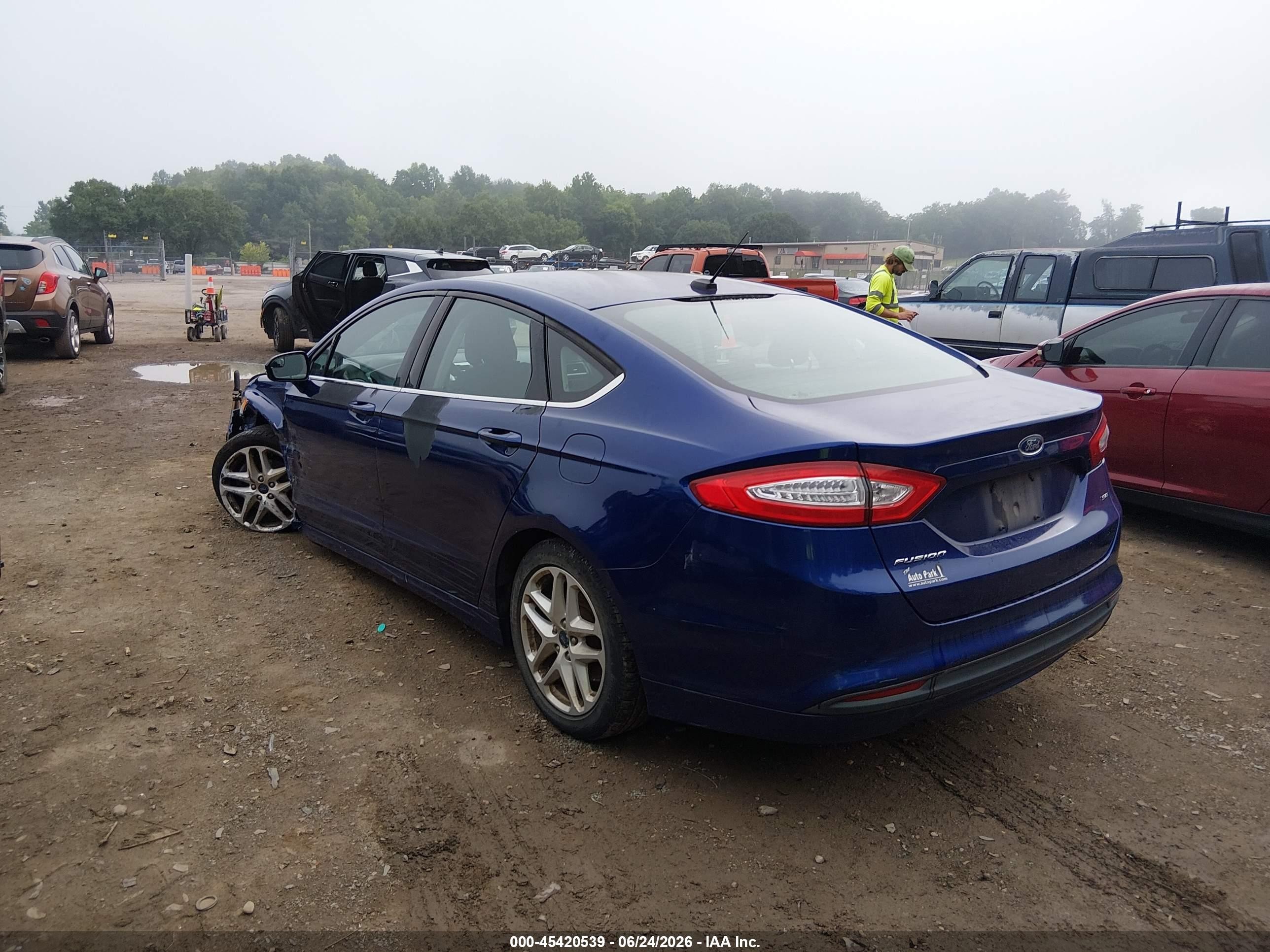 2014 Ford Fusion Se Blue vin: 3FA6P0H74ER124616
