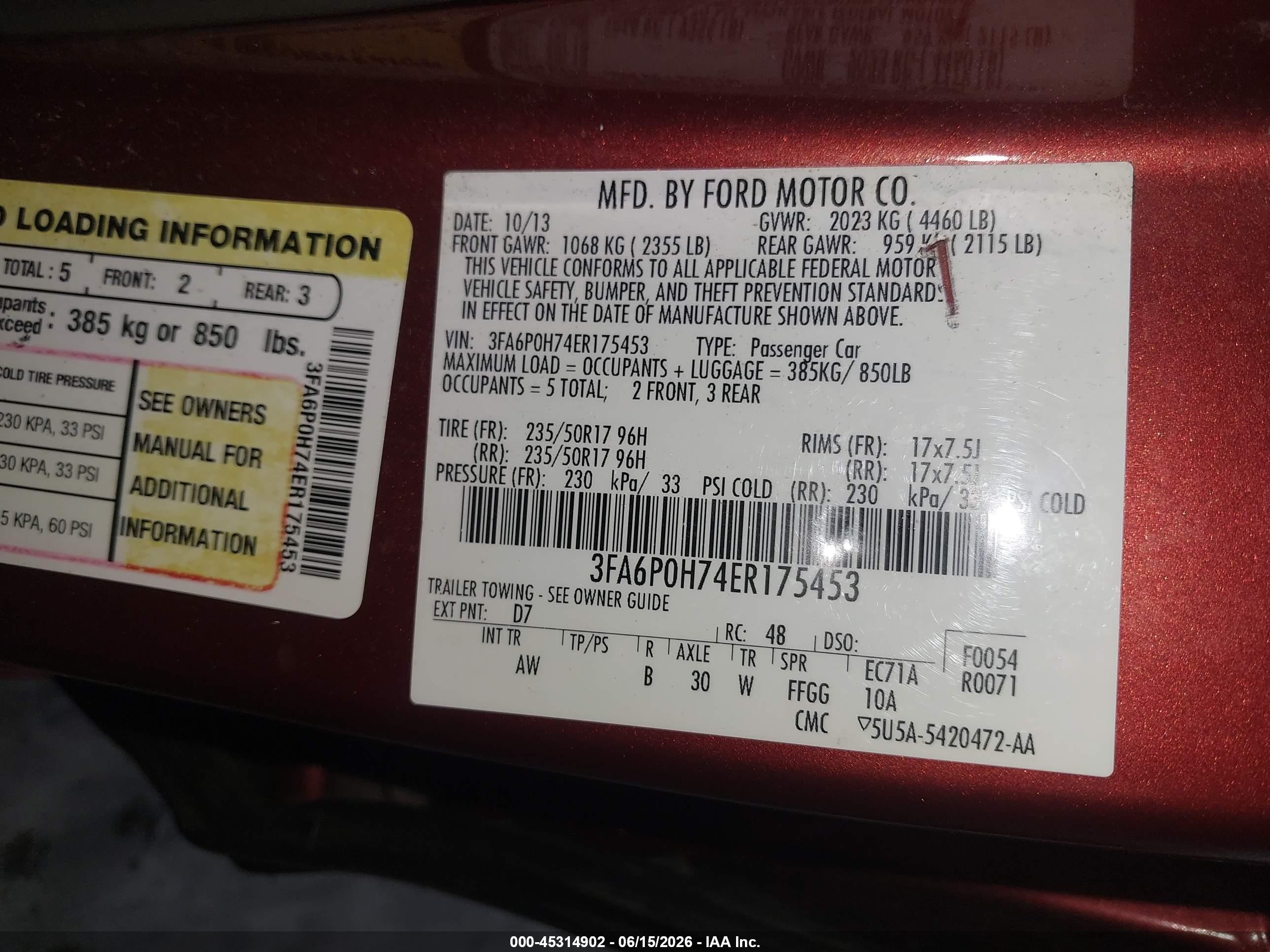 2014 Ford Fusion Se Orange vin: 3FA6P0H74ER175453