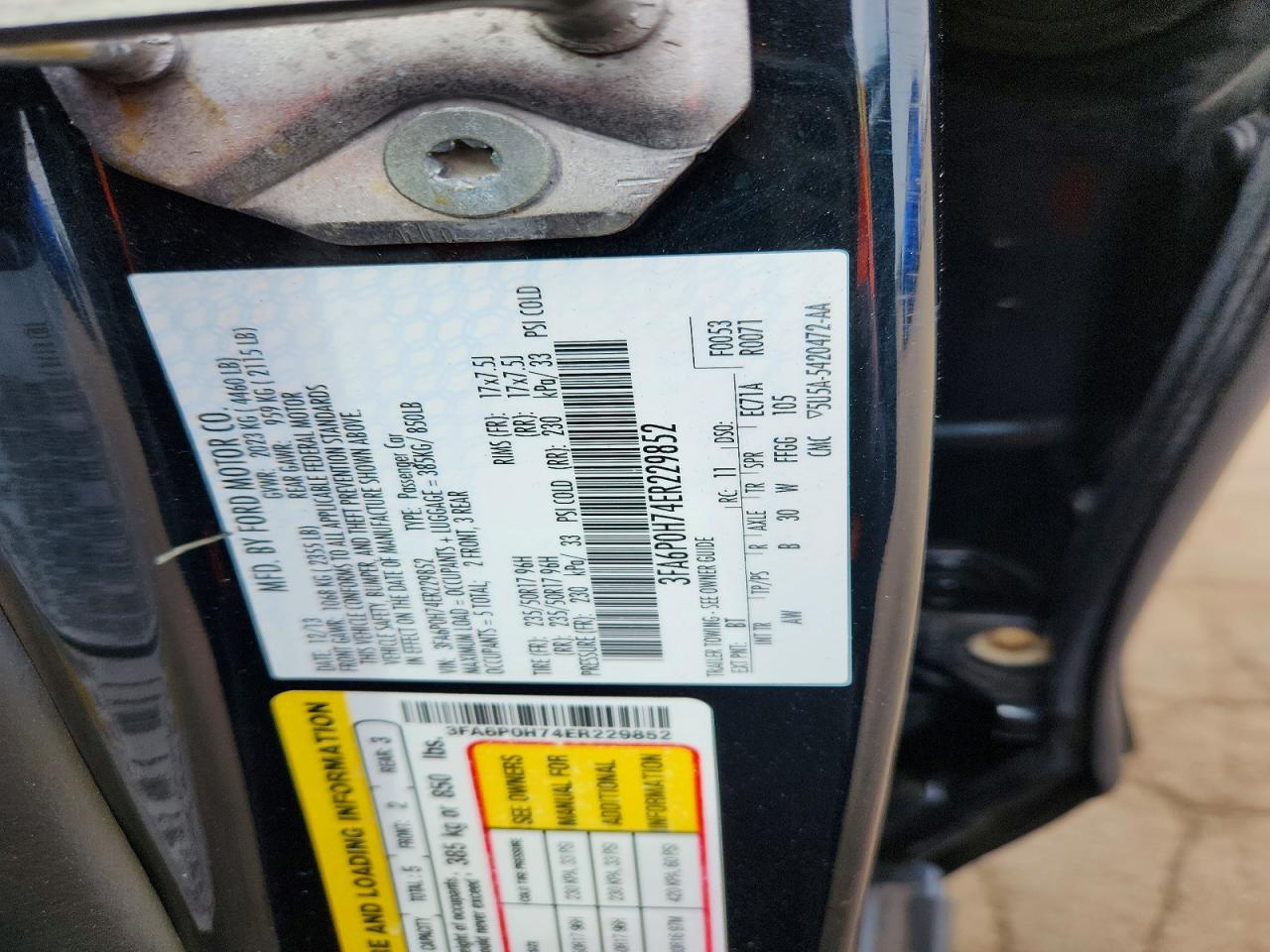 2014 Ford Fusion Se Black vin: 3FA6P0H74ER229852