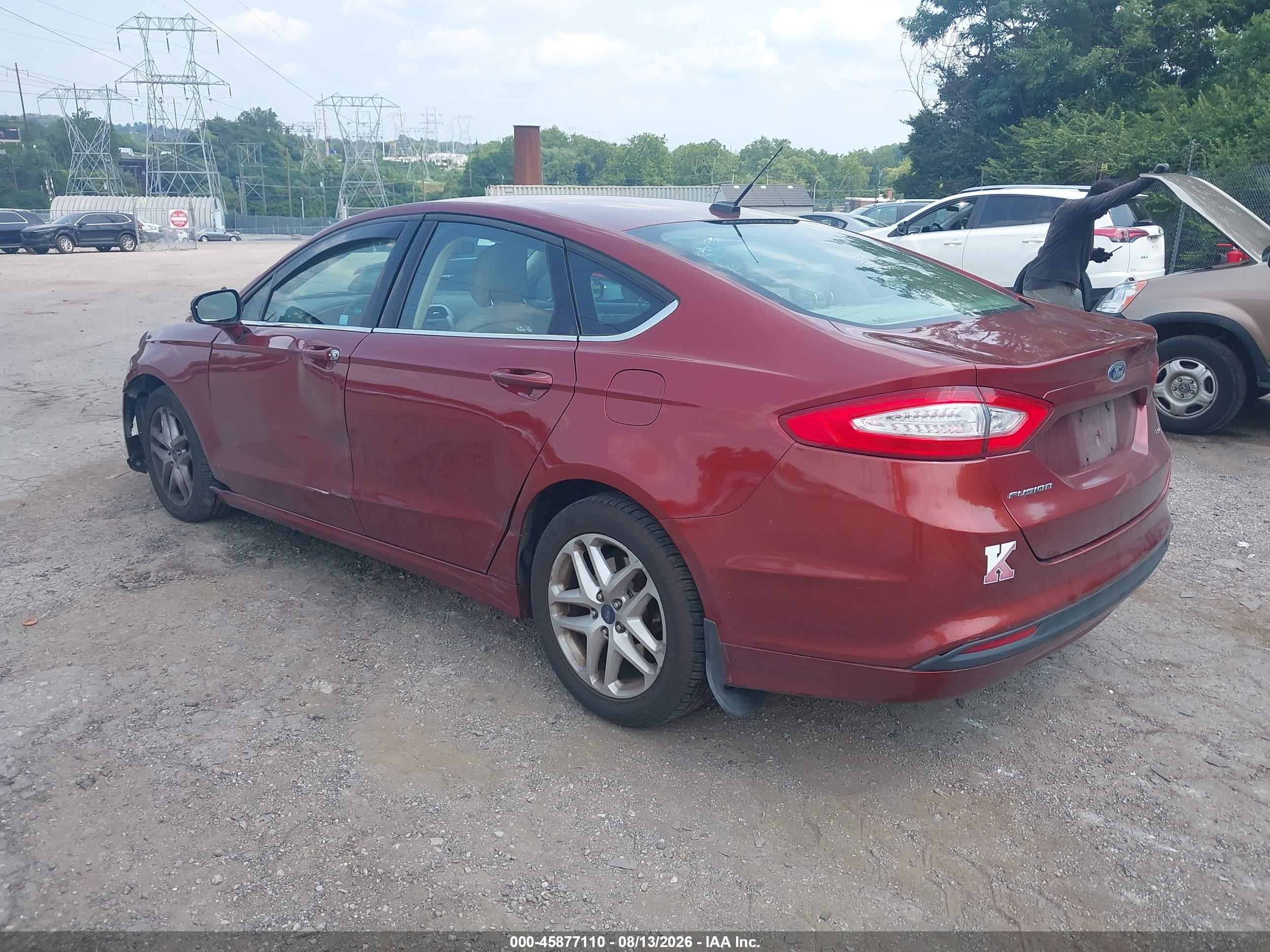 2014 Ford Fusion Se Red vin: 3FA6P0H74ER277724