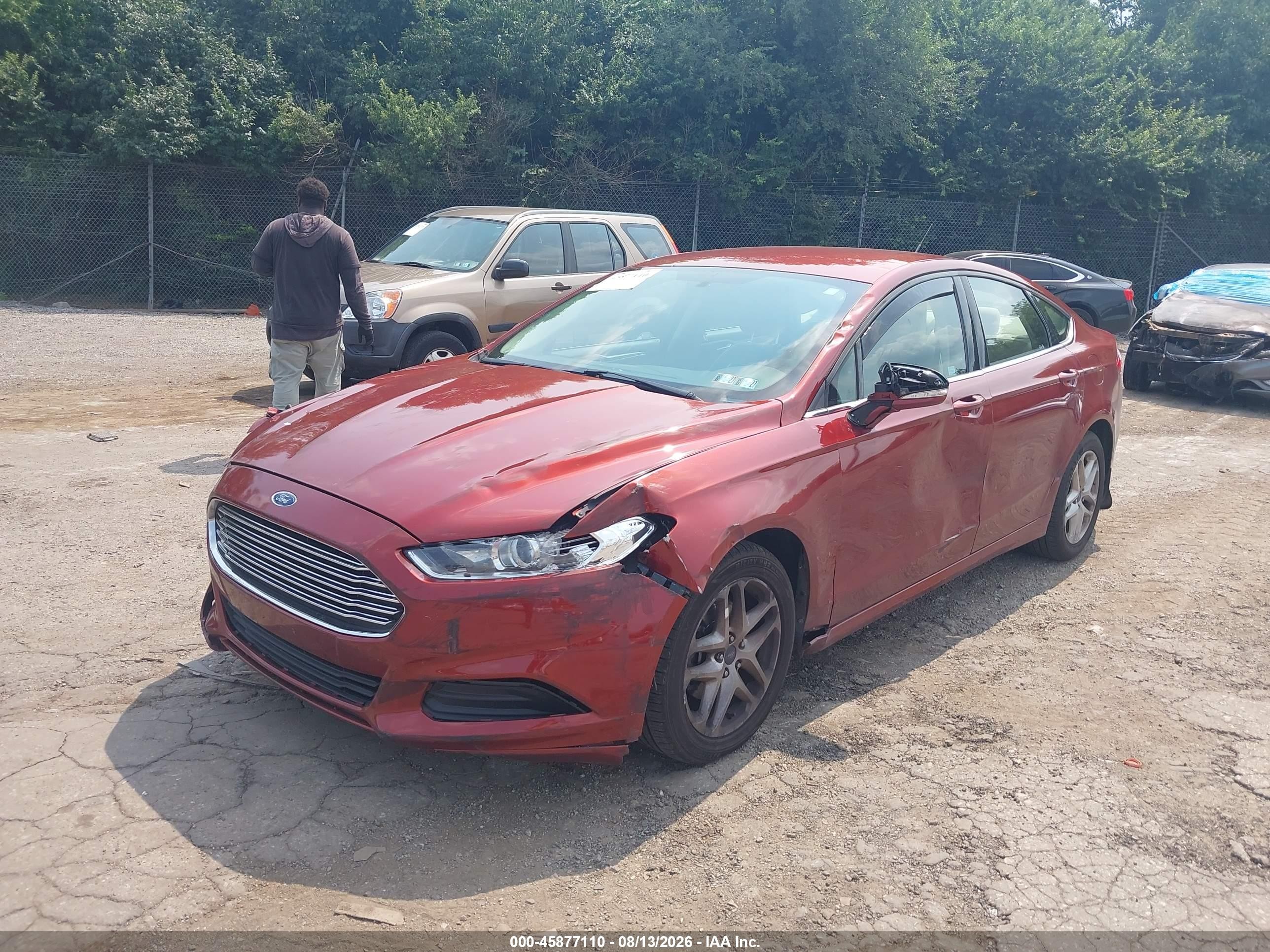 2014 Ford Fusion Se Red vin: 3FA6P0H74ER277724