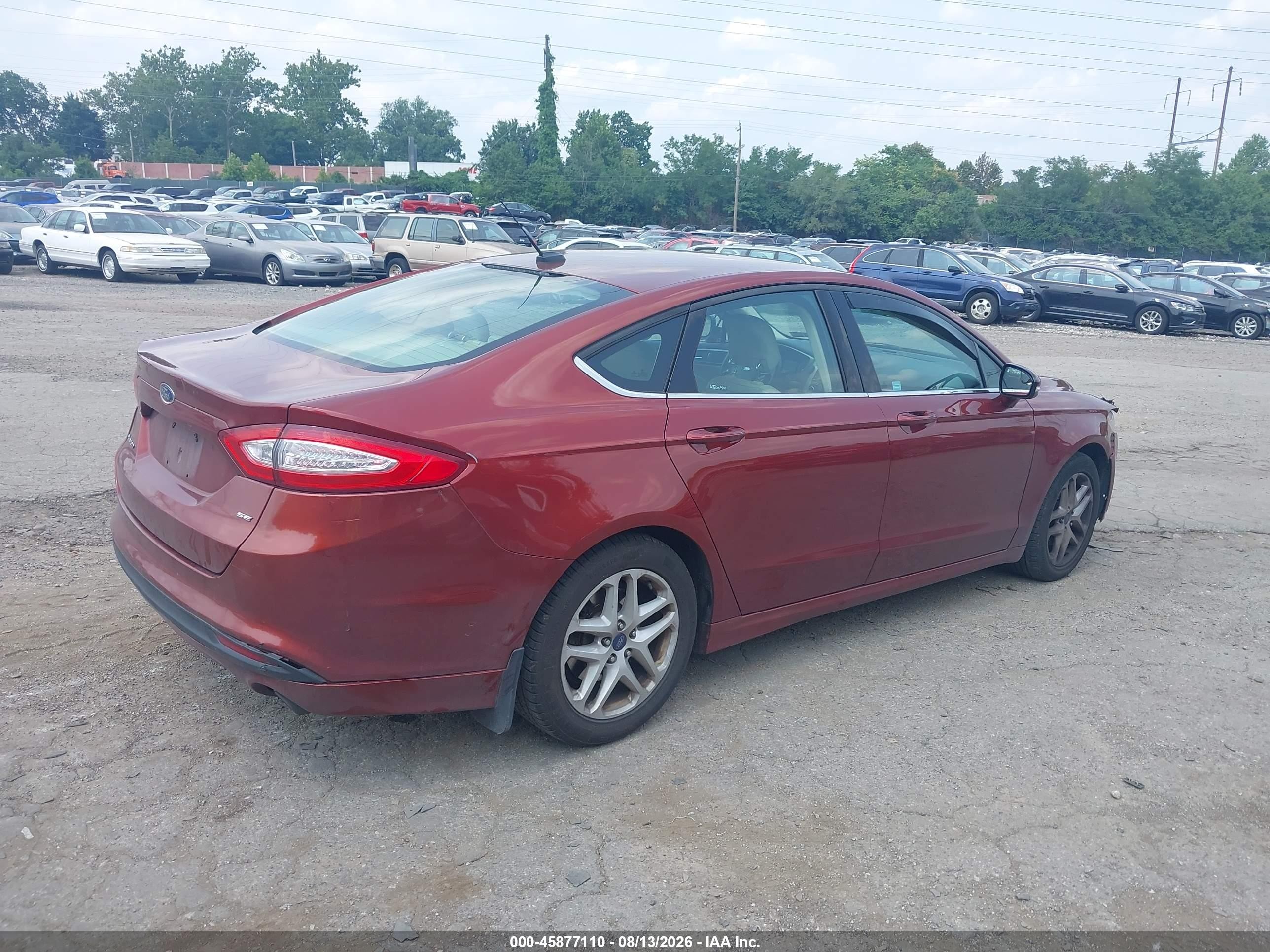 2014 Ford Fusion Se Red vin: 3FA6P0H74ER277724