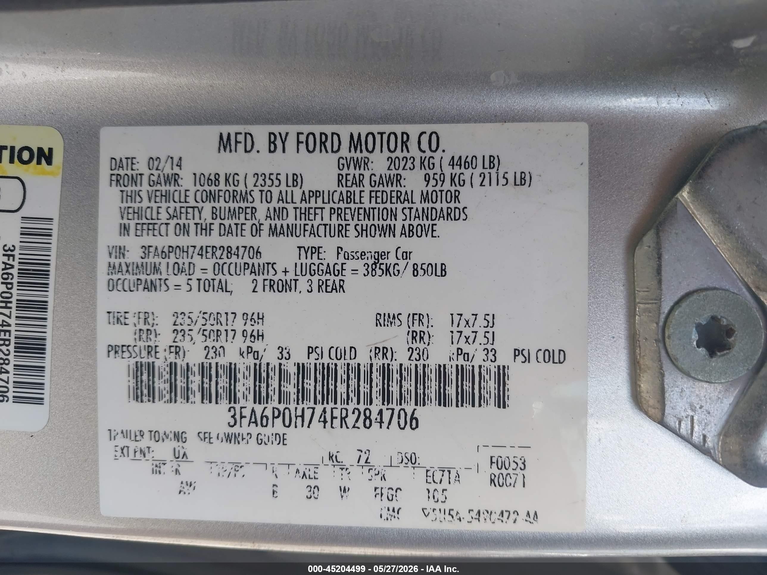 2014 Ford Fusion Se Silver vin: 3FA6P0H74ER284706