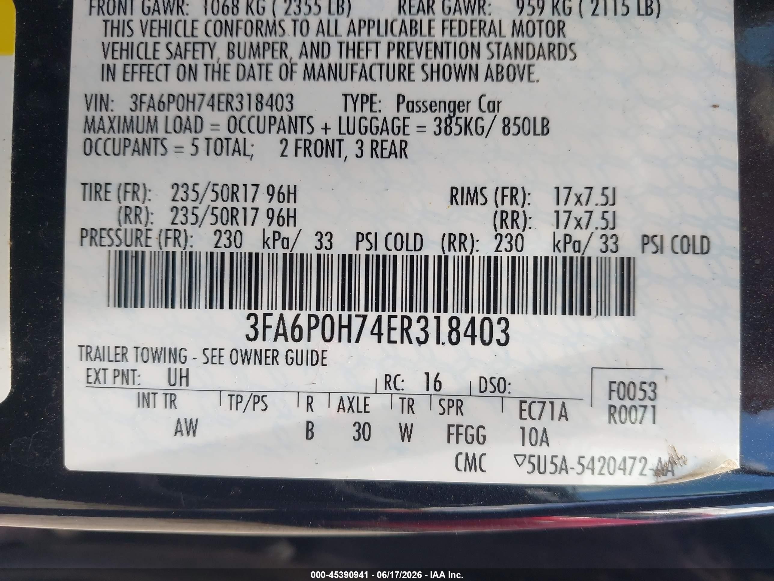 2014 Ford Fusion Se Black vin: 3FA6P0H74ER318403