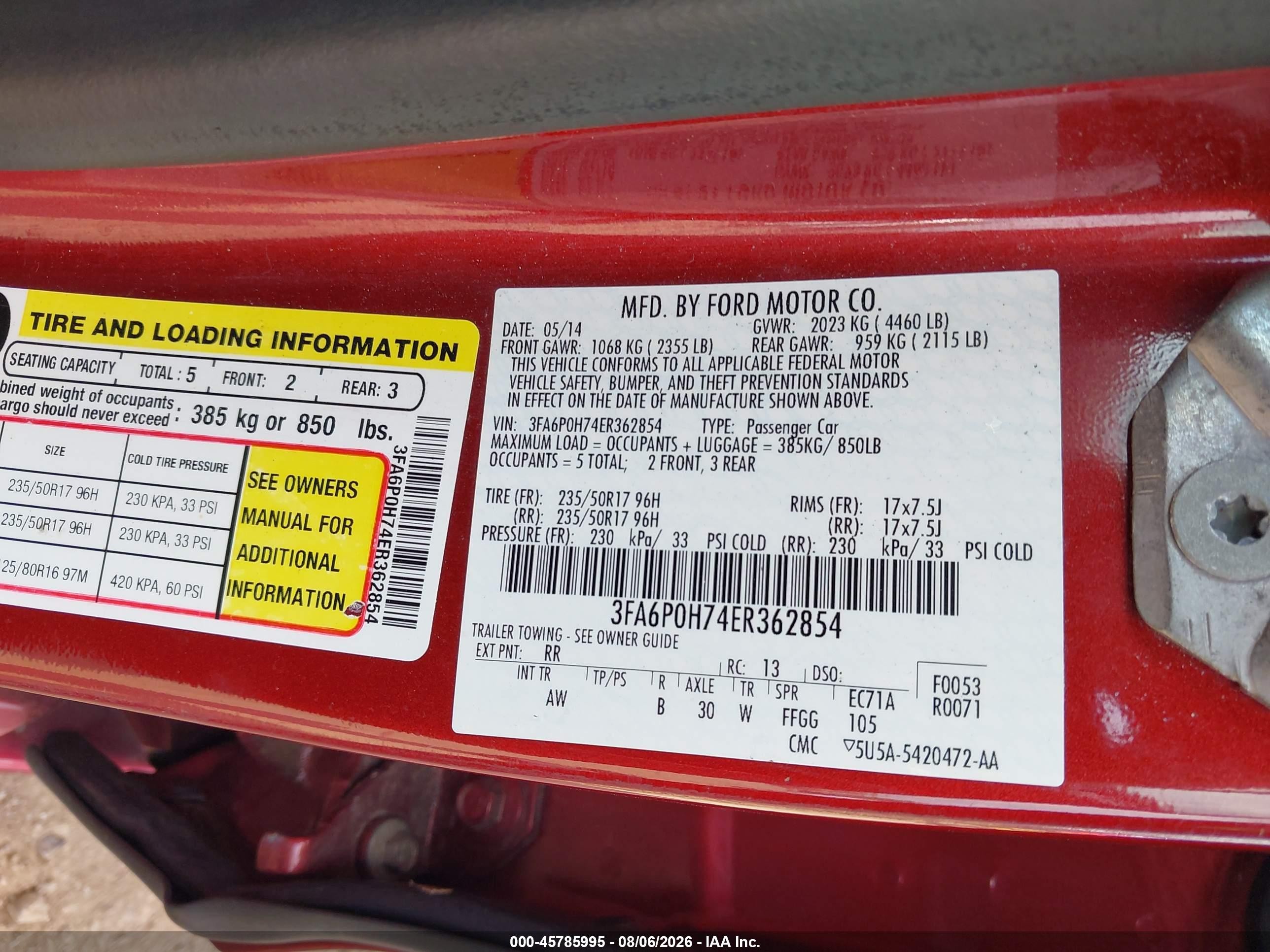 2014 Ford Fusion Se Red vin: 3FA6P0H74ER362854