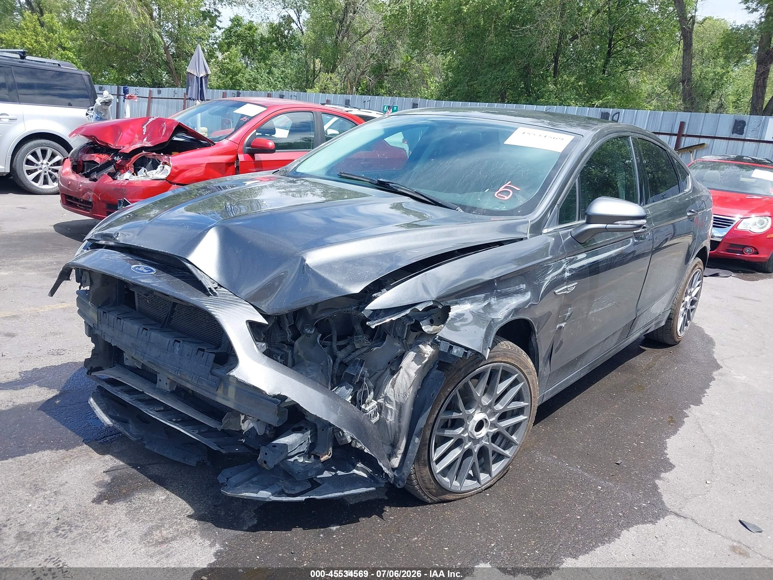 2015 Ford Fusion Se Gray vin: 3FA6P0H74FR199916