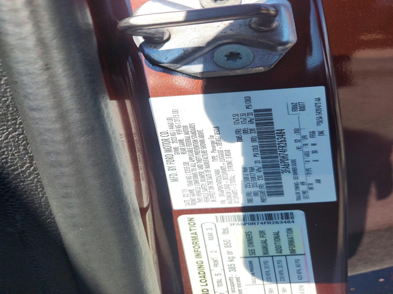 2015 Ford Fusion Se Maroon vin: 3FA6P0H74FR263484