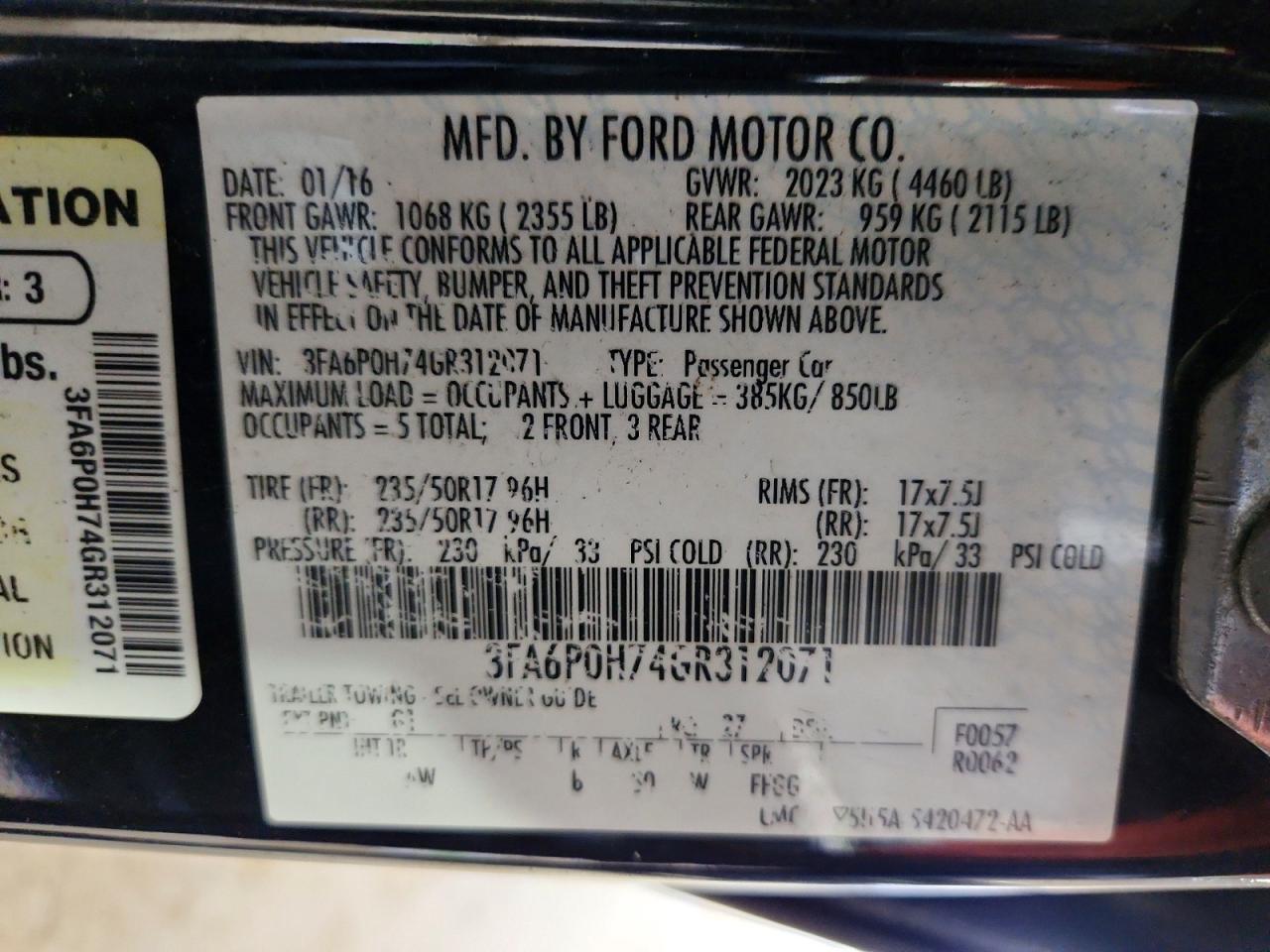 2016 Ford Fusion Se Black vin: 3FA6P0H74GR312071