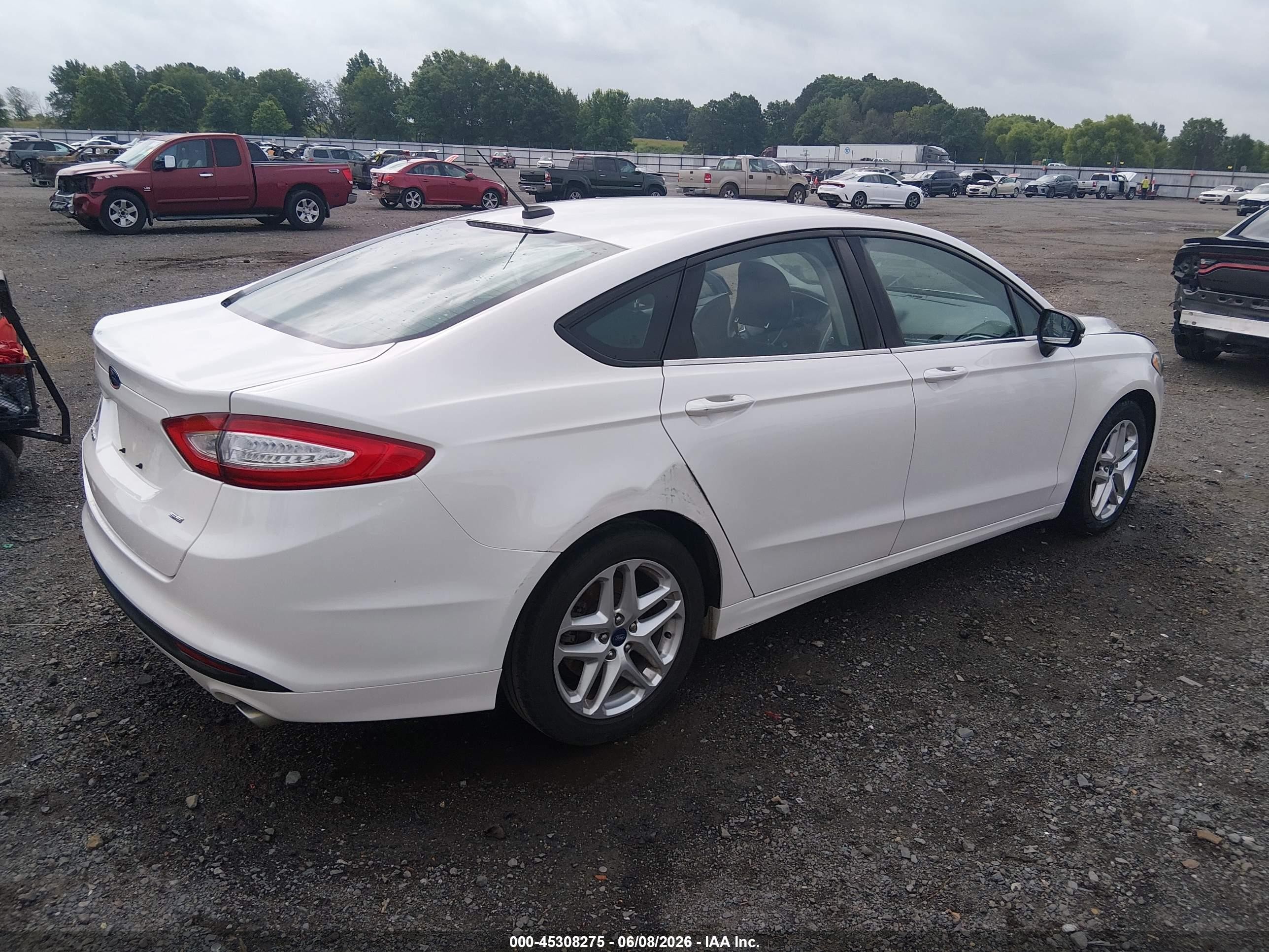 2013 Ford Fusion Se White vin: 3FA6P0H75DR176447