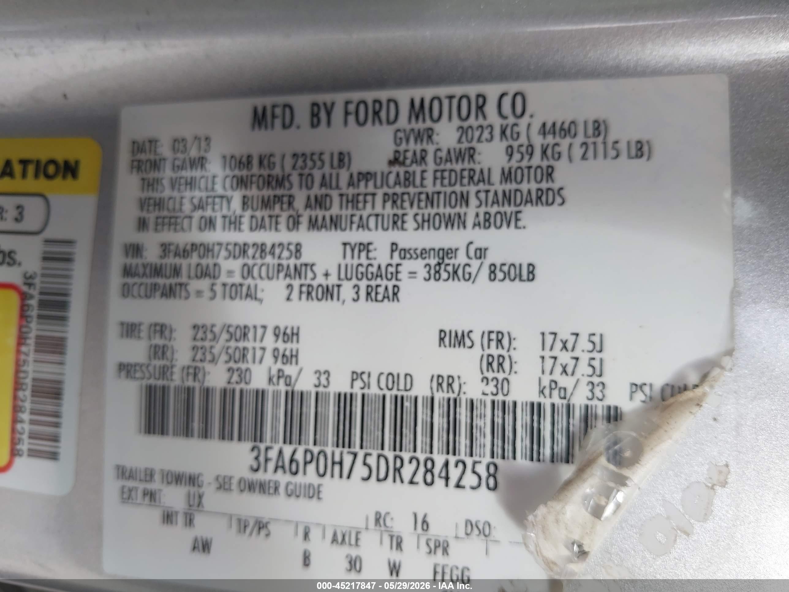 2013 Ford Fusion Se Silver vin: 3FA6P0H75DR284258