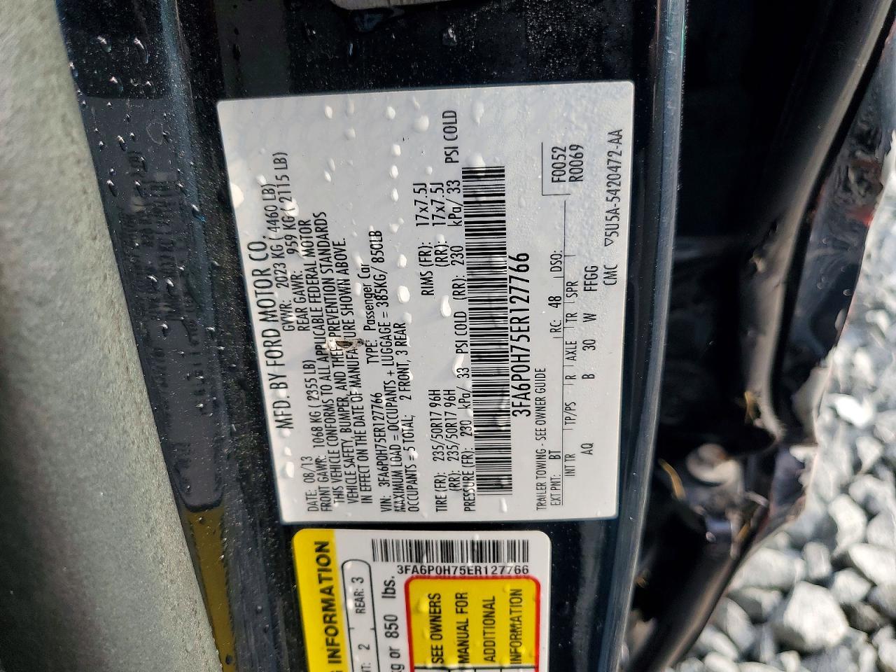2014 Ford Fusion Se Blue vin: 3FA6P0H75ER127766