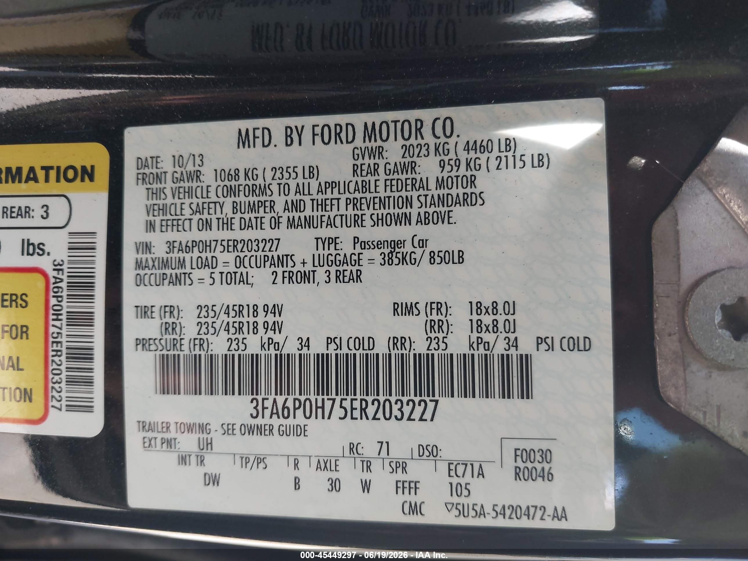 2014 Ford Fusion Se Black vin: 3FA6P0H75ER203227