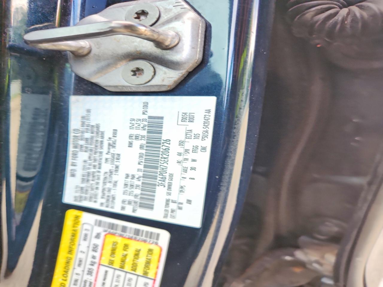 2014 Ford Fusion Se Black vin: 3FA6P0H75ER206726
