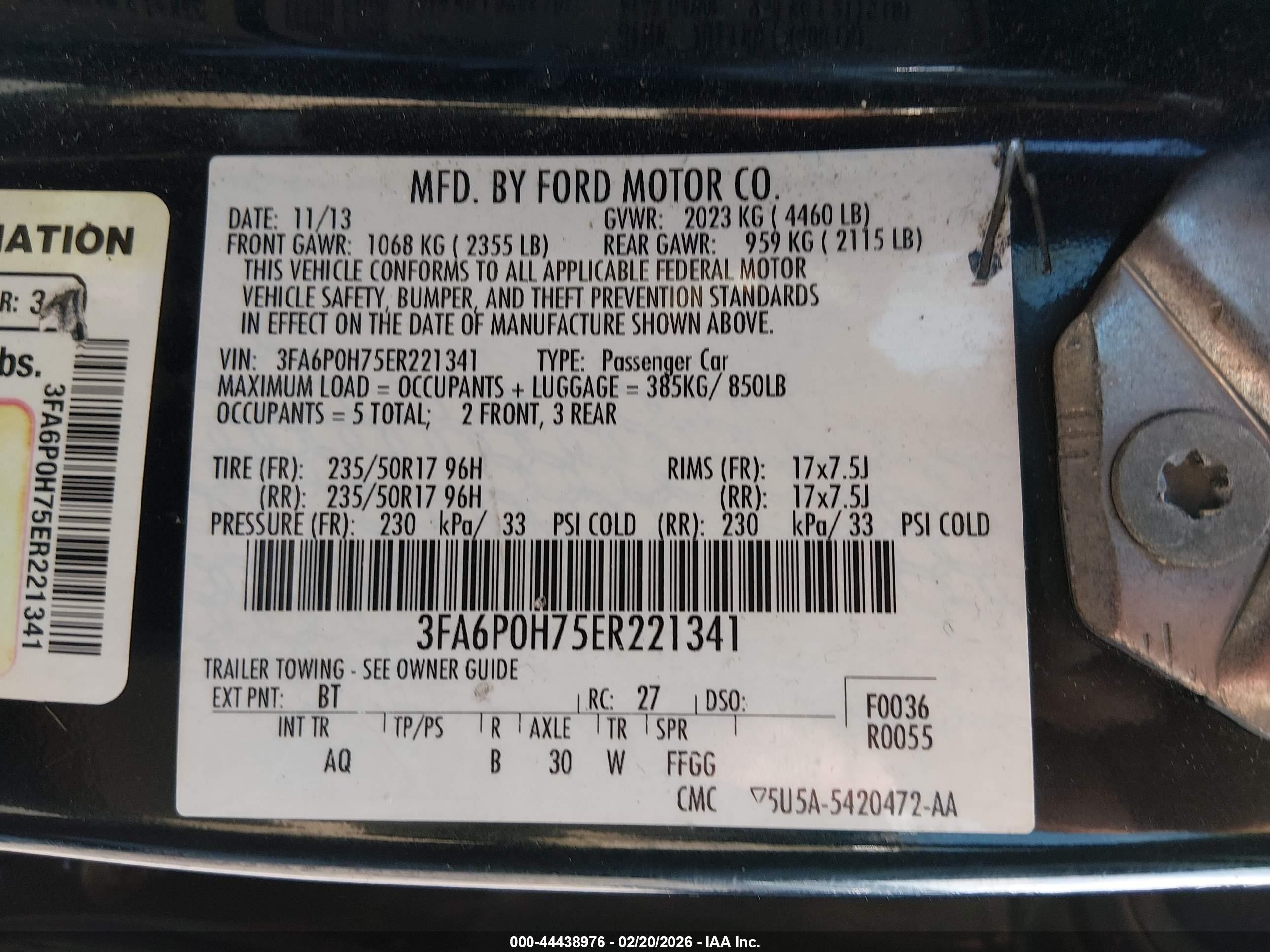 2014 Ford Fusion Se Black vin: 3FA6P0H75ER221341