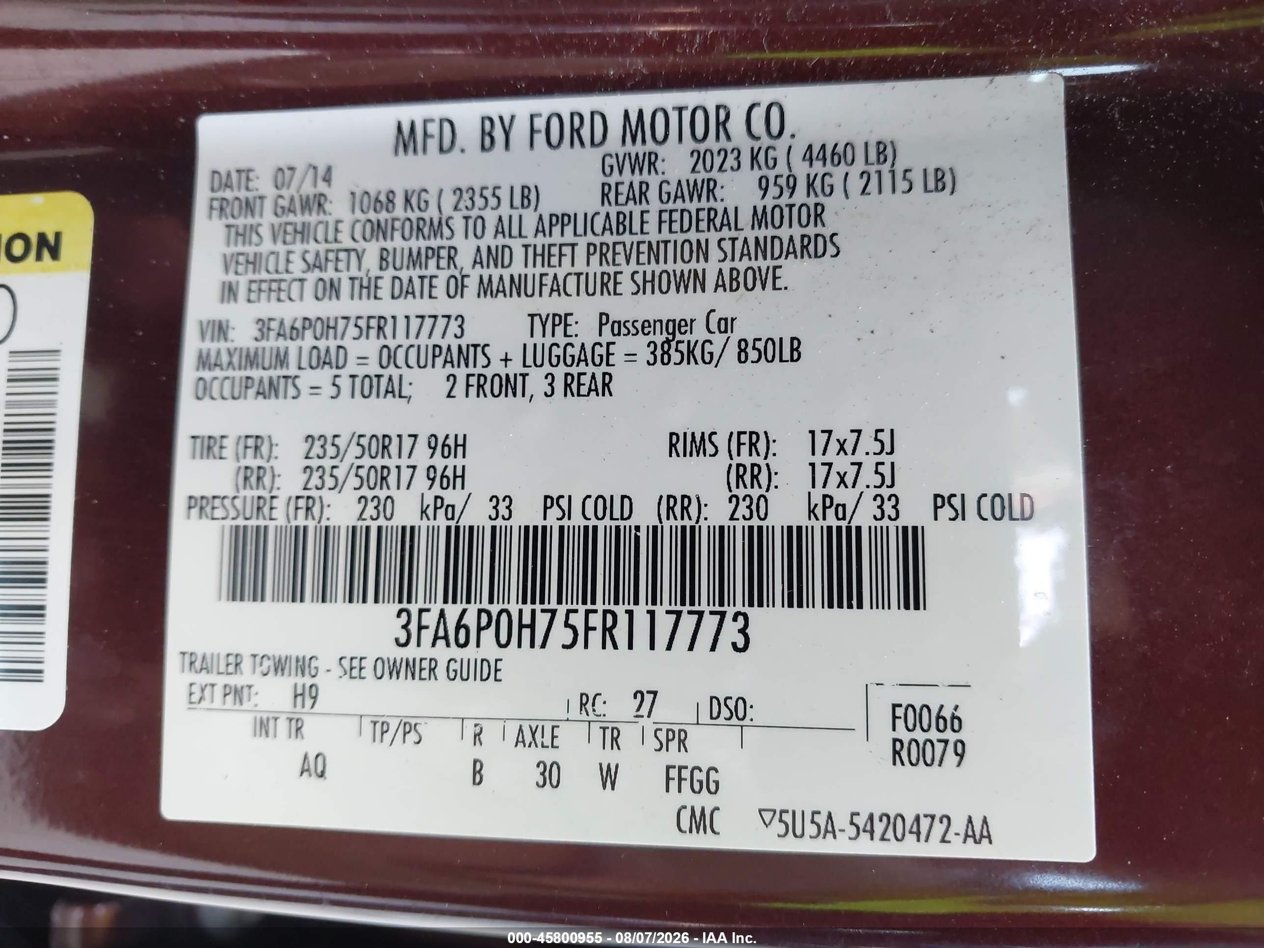 2015 Ford Fusion Se Red vin: 3FA6P0H75FR117773