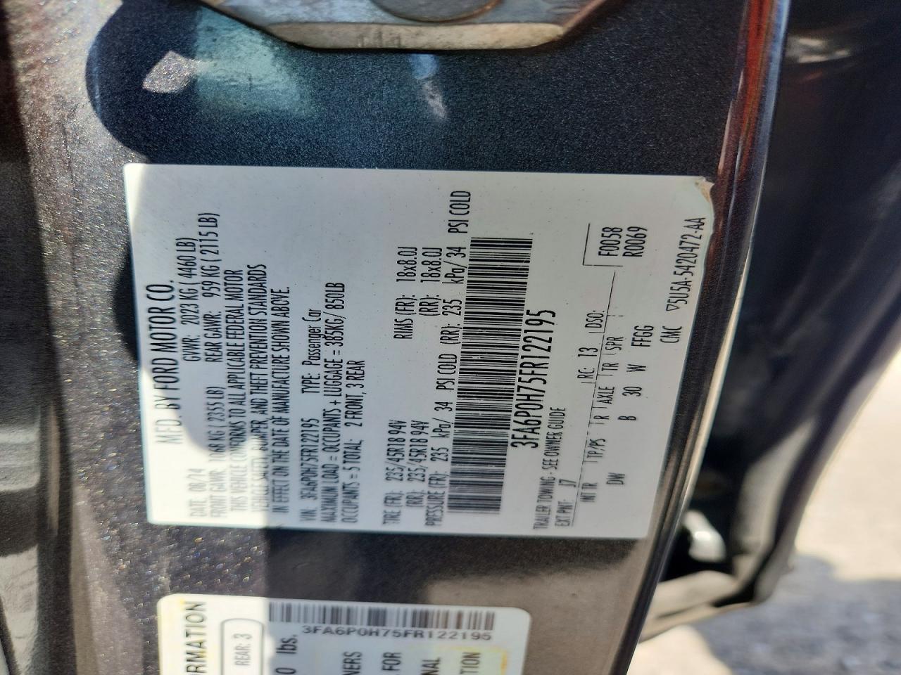 2015 Ford Fusion Se Gray vin: 3FA6P0H75FR122195
