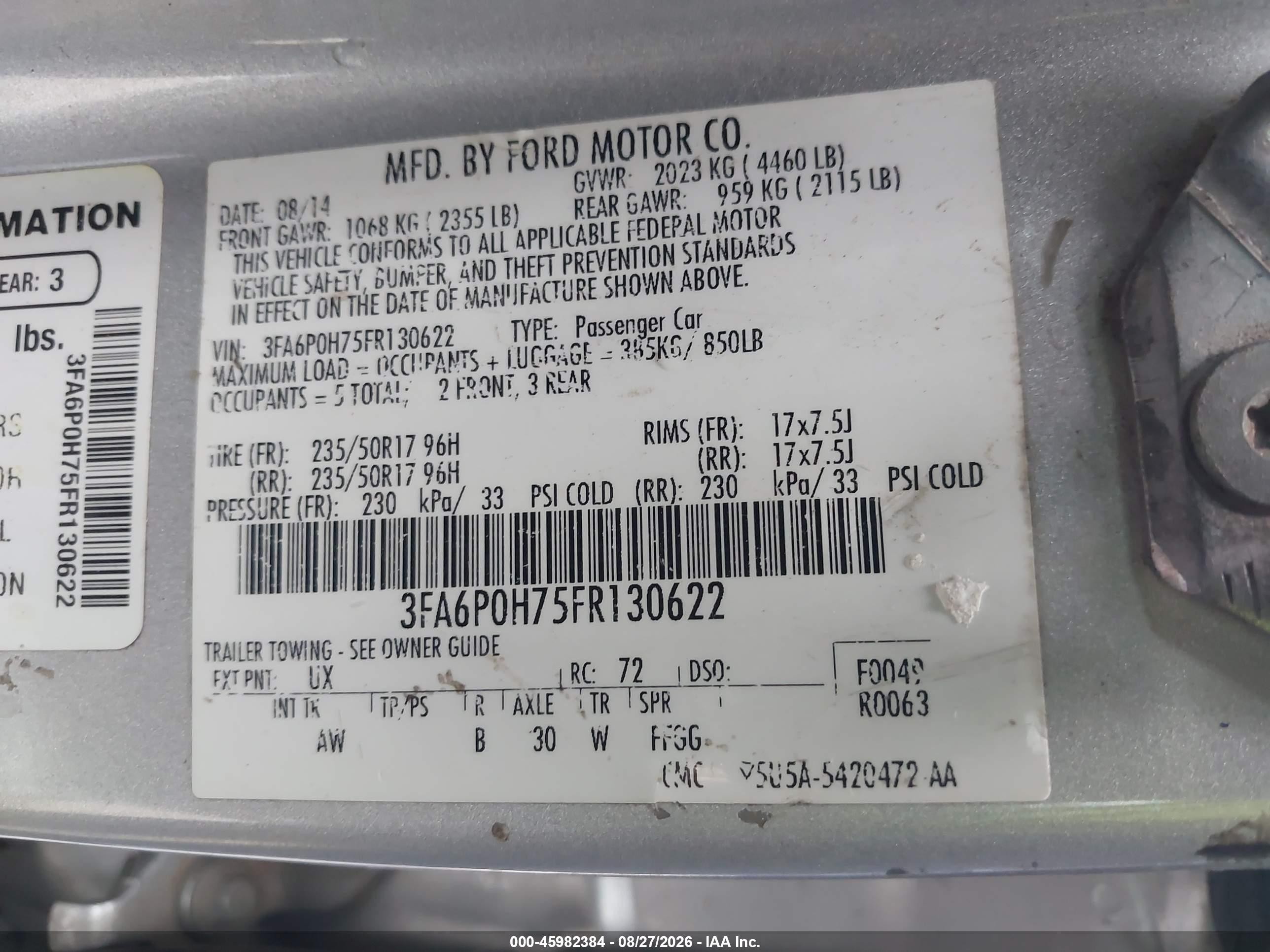 2015 Ford Fusion Se Silver vin: 3FA6P0H75FR130622