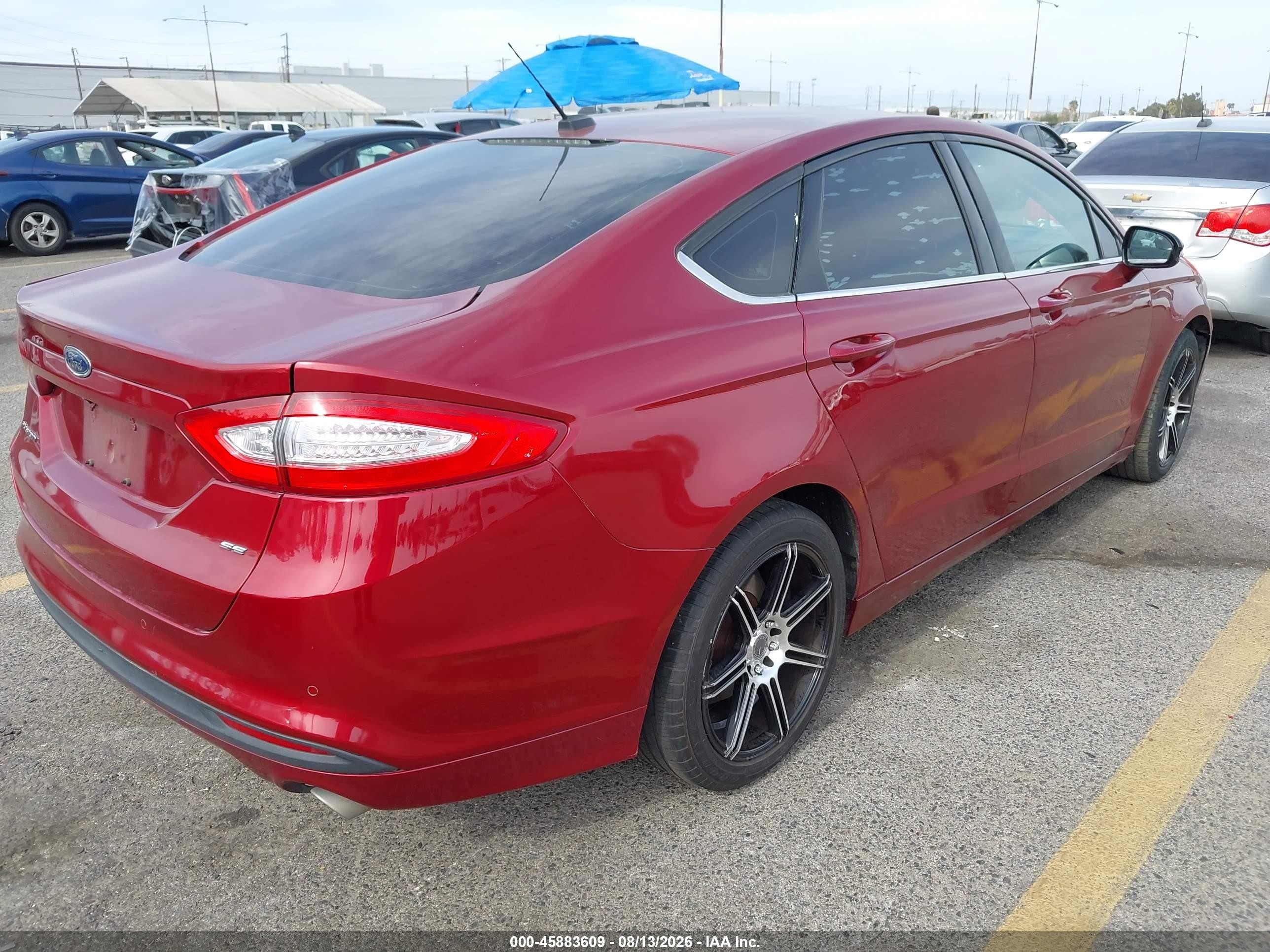 2015 Ford Fusion Se Burgundy vin: 3FA6P0H75FR144617