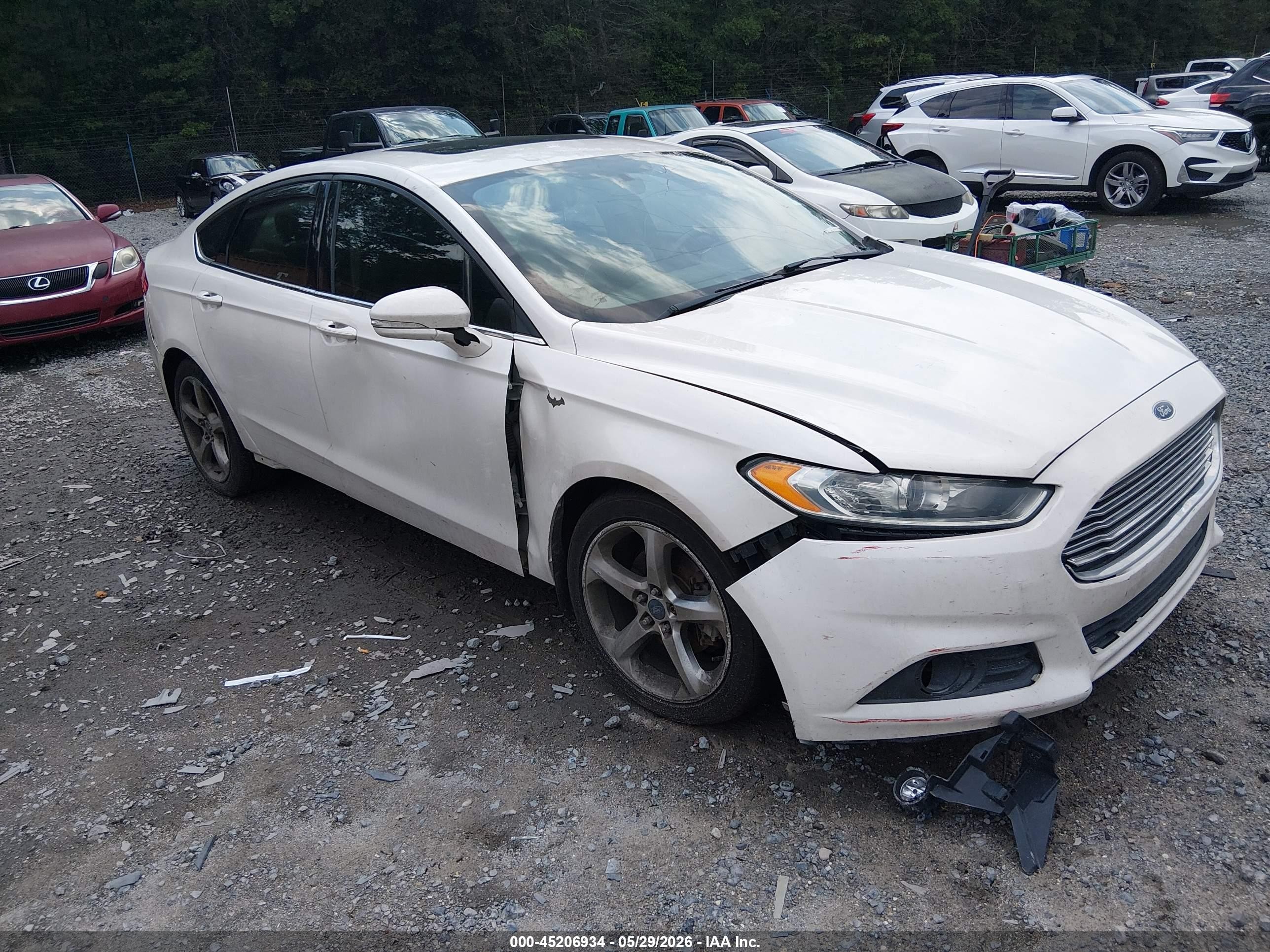2015 Ford Fusion Se White vin: 3FA6P0H75FR256138
