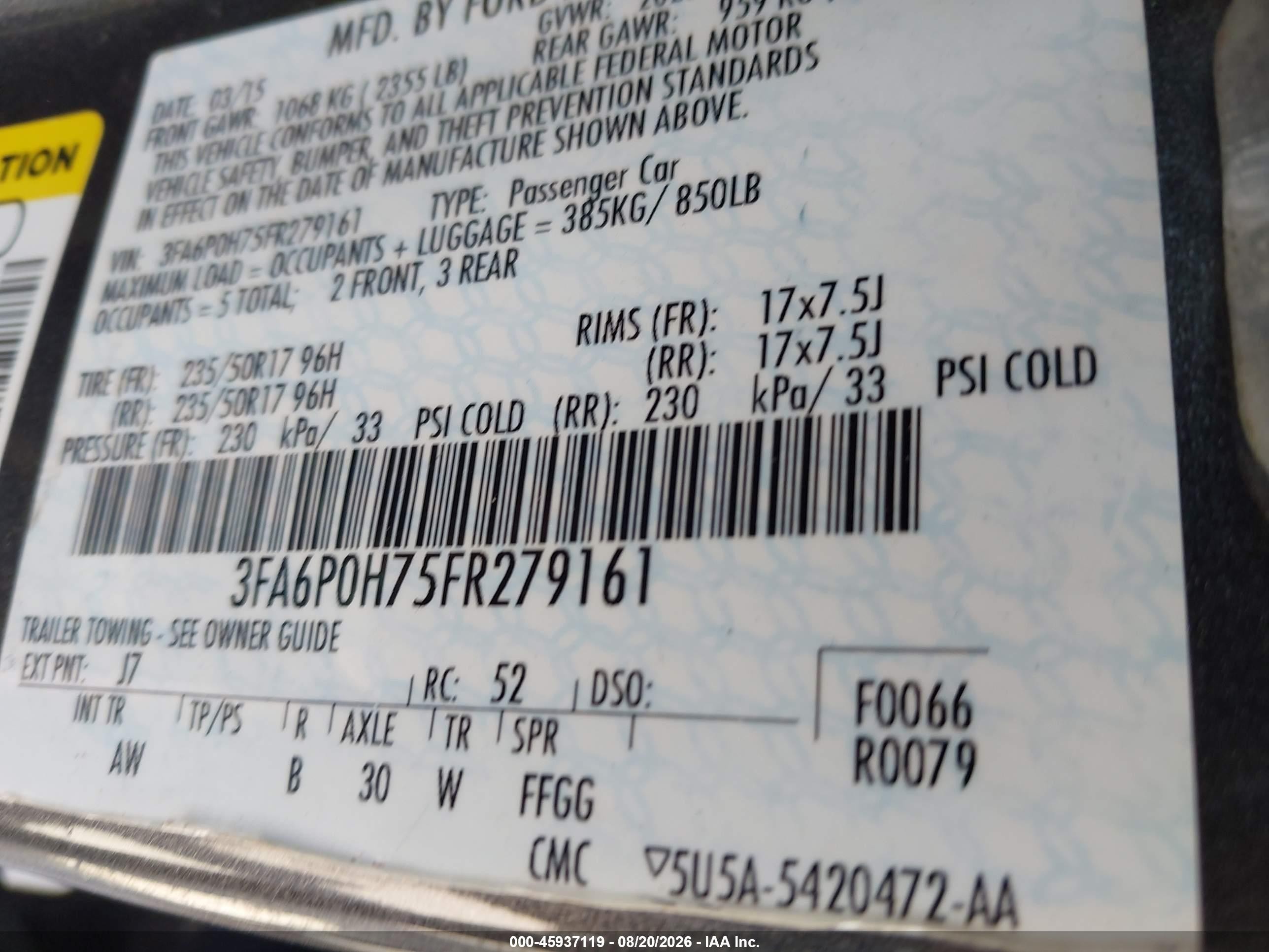 2015 Ford Fusion Se Black vin: 3FA6P0H75FR279161