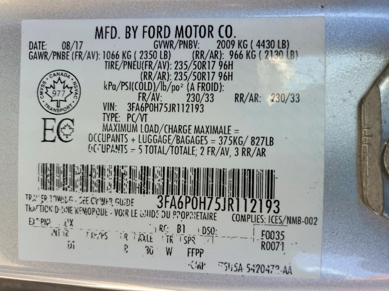 2018 Ford Fusion Se Silver vin: 3FA6P0H75JR112193