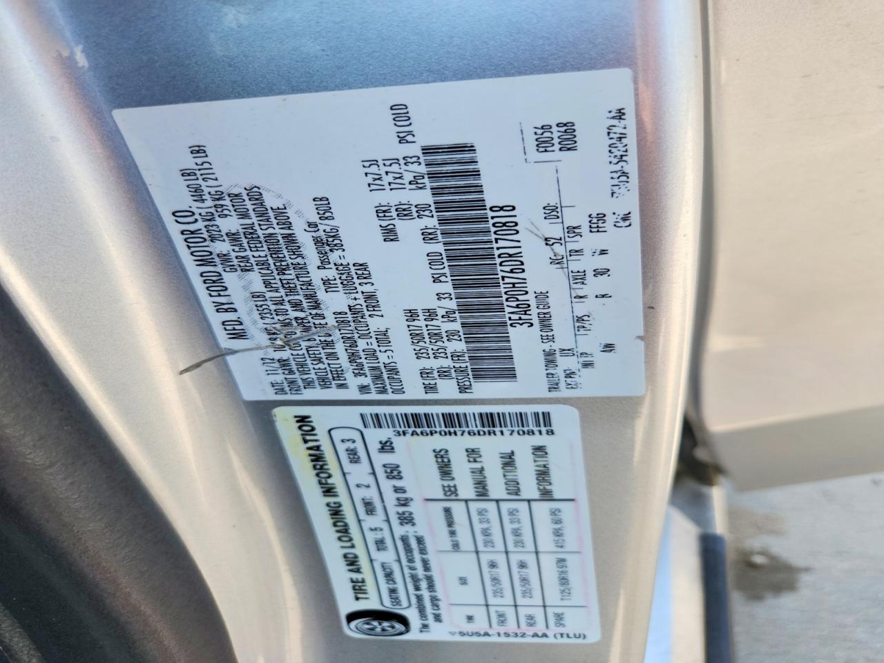 2013 Ford Fusion Se Серебряный vin: 3FA6P0H76DR170818