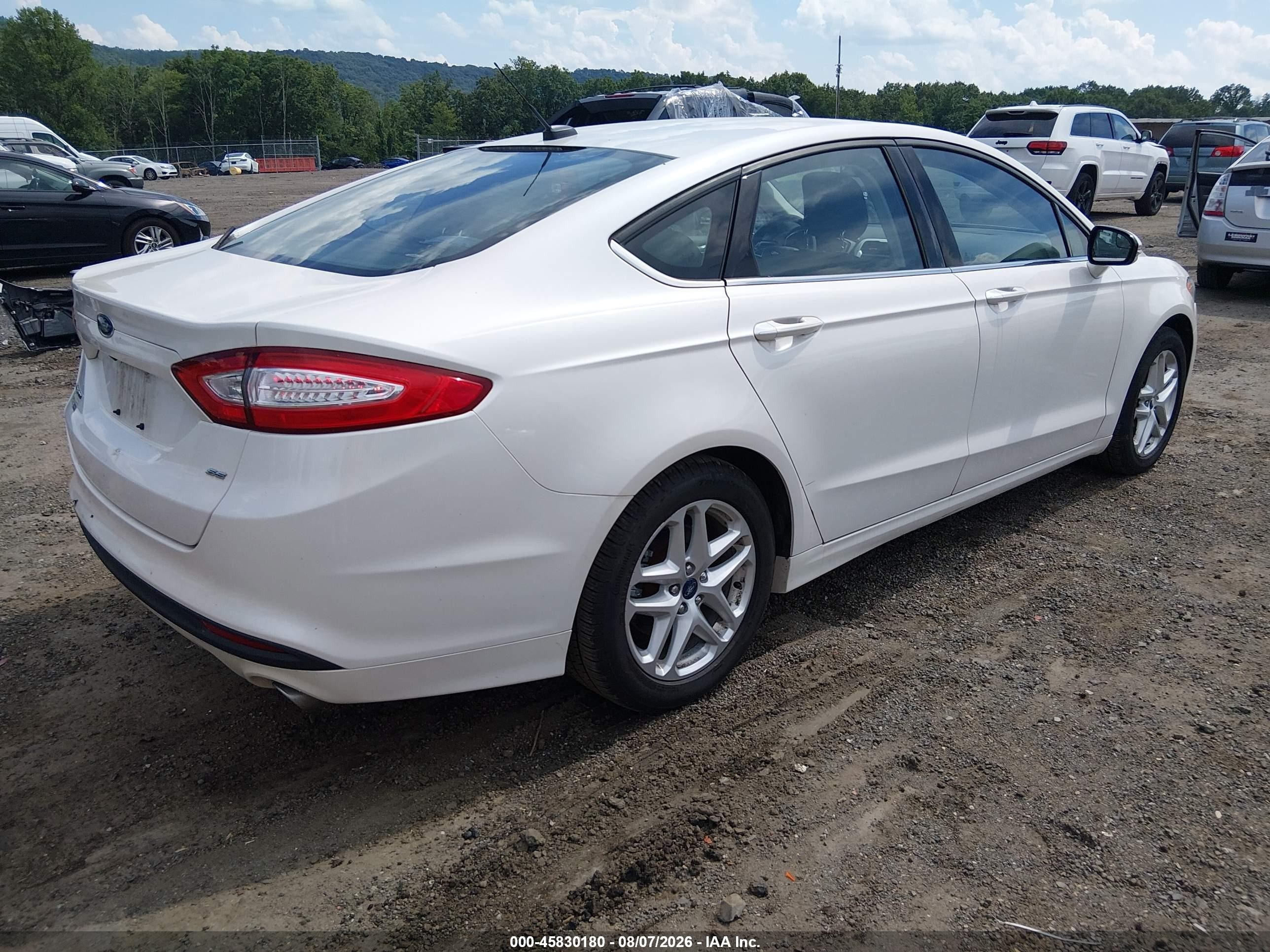 2013 Ford Fusion Se White vin: 3FA6P0H76DR316165