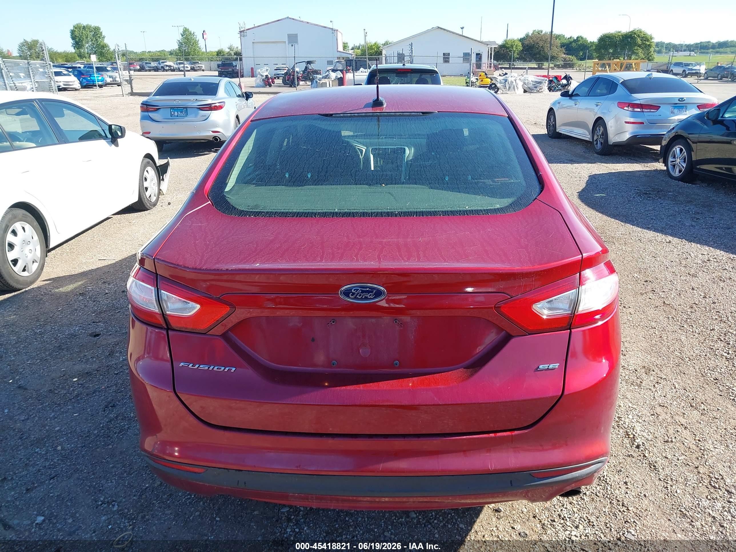 2013 Ford Fusion Se Red vin: 3FA6P0H76DR374650