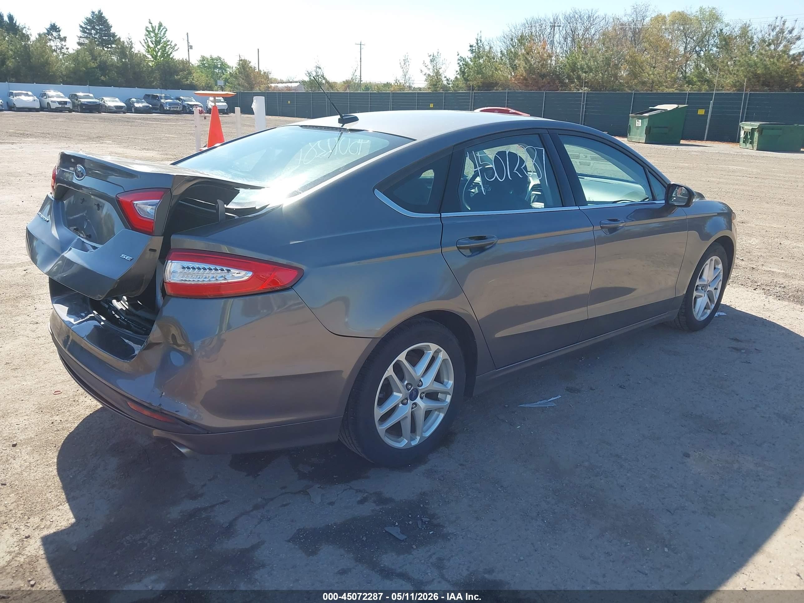 2014 Ford Fusion Se Gray vin: 3FA6P0H76ER102357