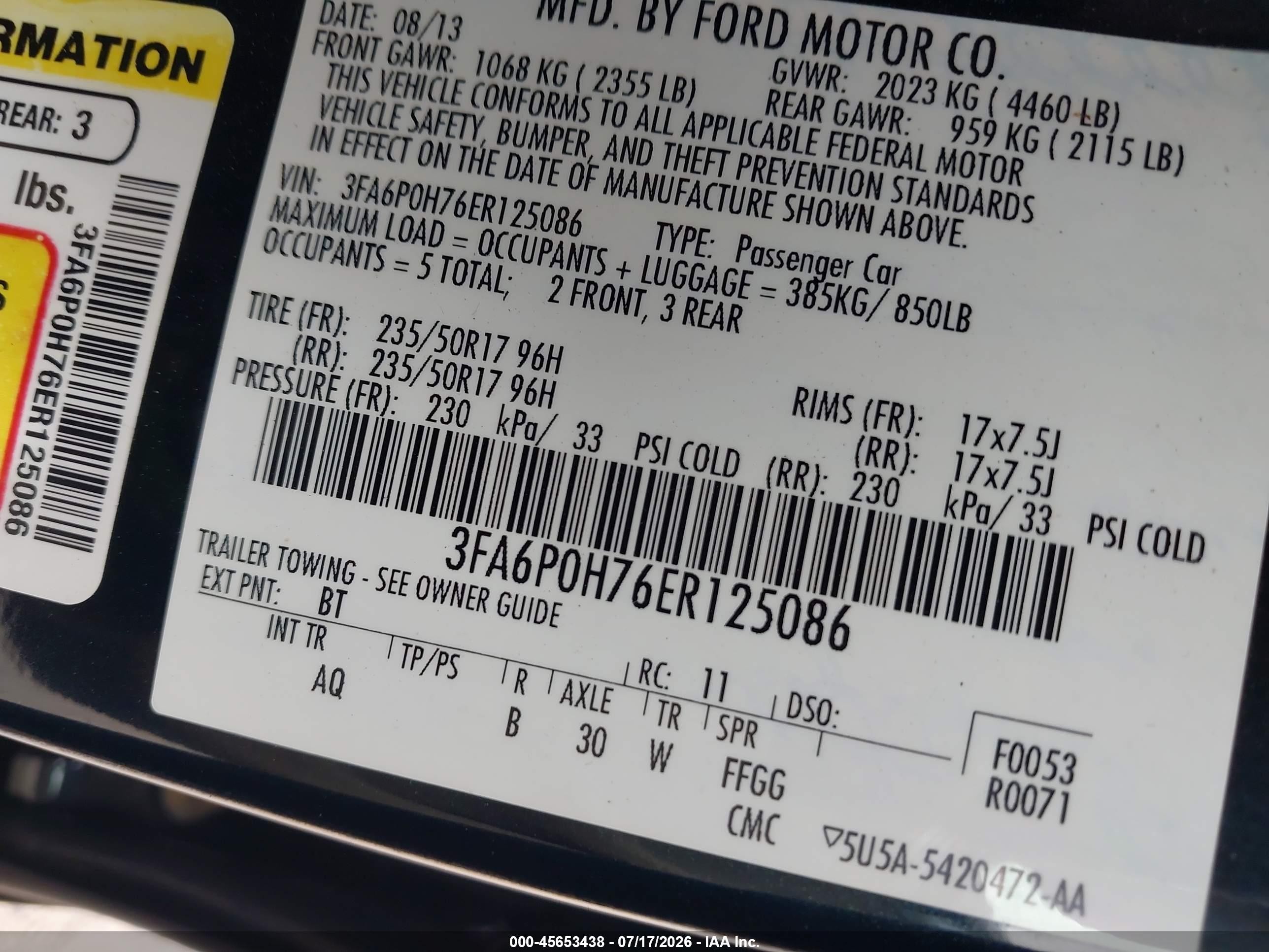 2014 Ford Fusion Se Черный vin: 3FA6P0H76ER125086