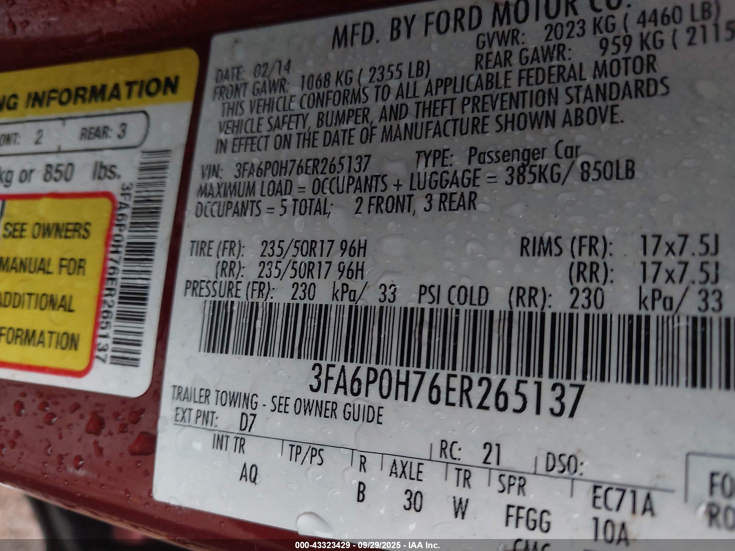2014 Ford Fusion Se Red vin: 3FA6P0H76ER265137