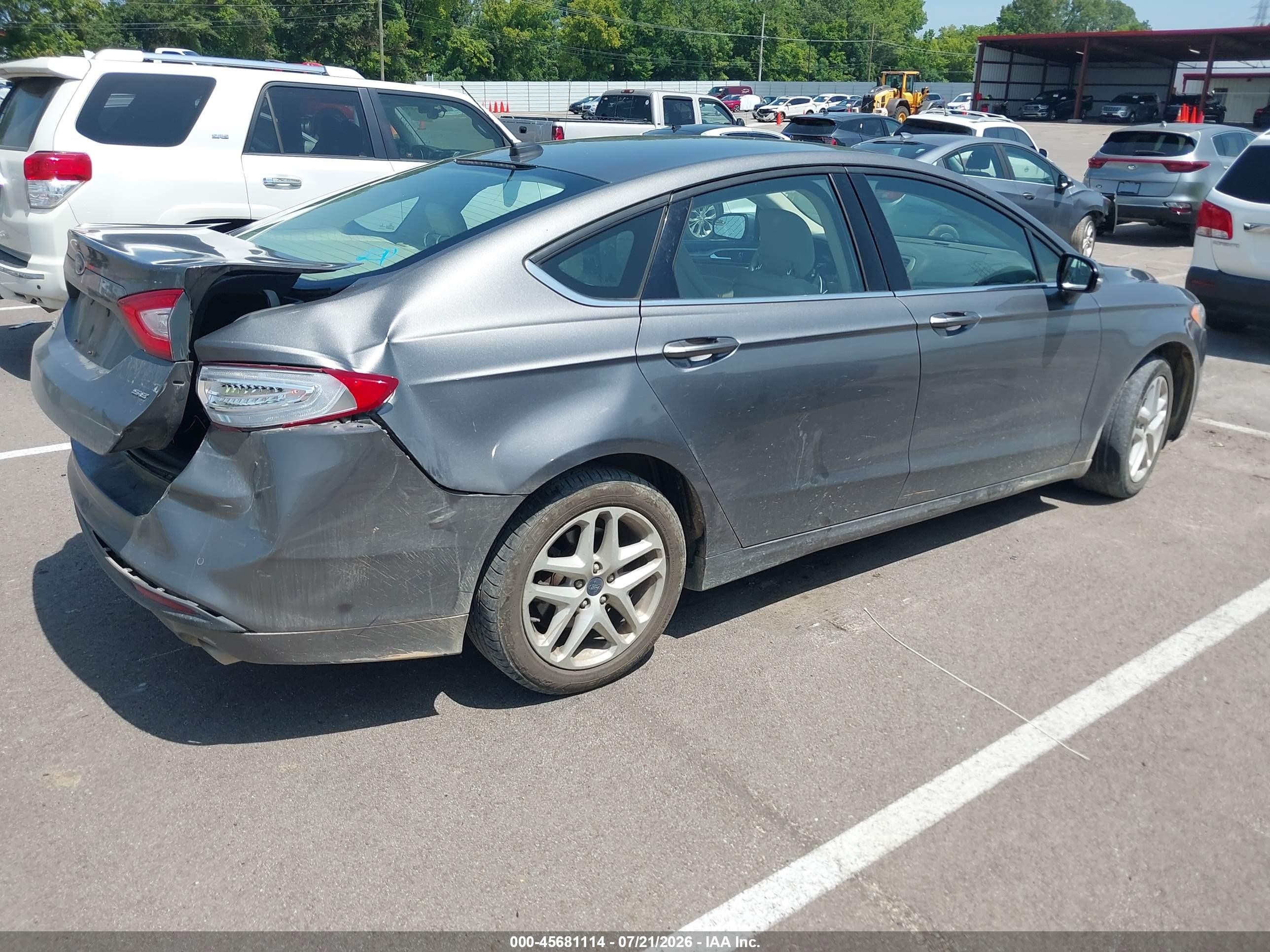 2014 Ford Fusion Se Gray vin: 3FA6P0H76ER311338