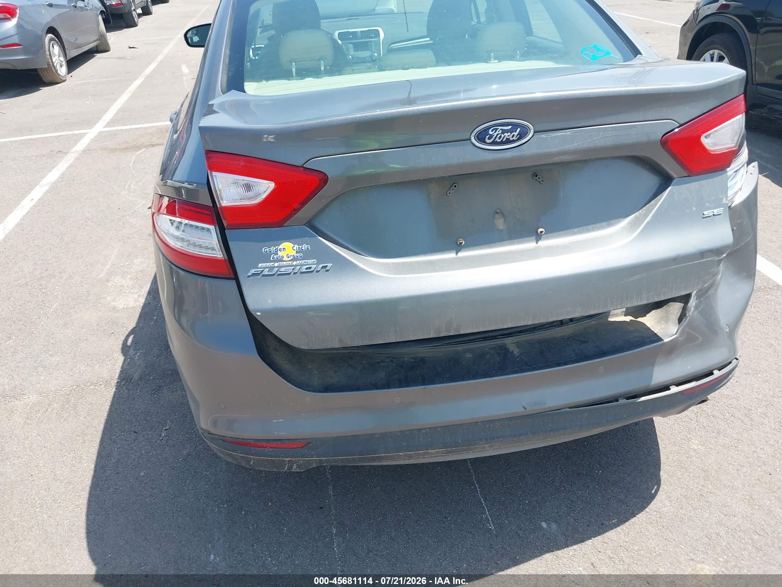 2014 Ford Fusion Se Gray vin: 3FA6P0H76ER311338